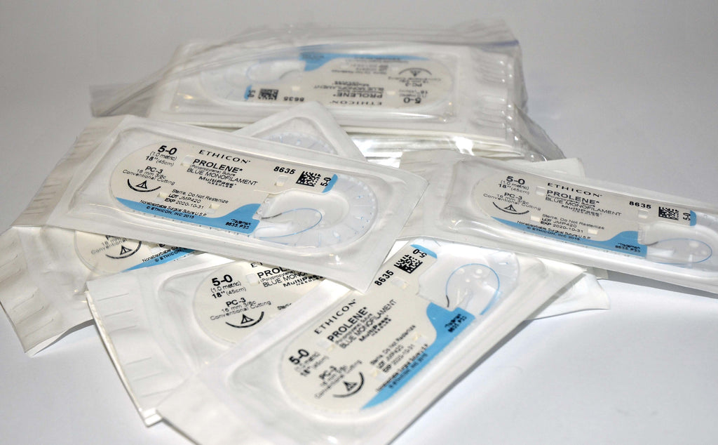 Ethicon PROLENE 5-0 #8635 Blue Monofilament 18" Conventional Cutting Suture x17