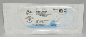 Ethicon PROLENE 5-0 #8698 Blue Monofilament 18" Reverse Cutting Suture (8 Pcs)
