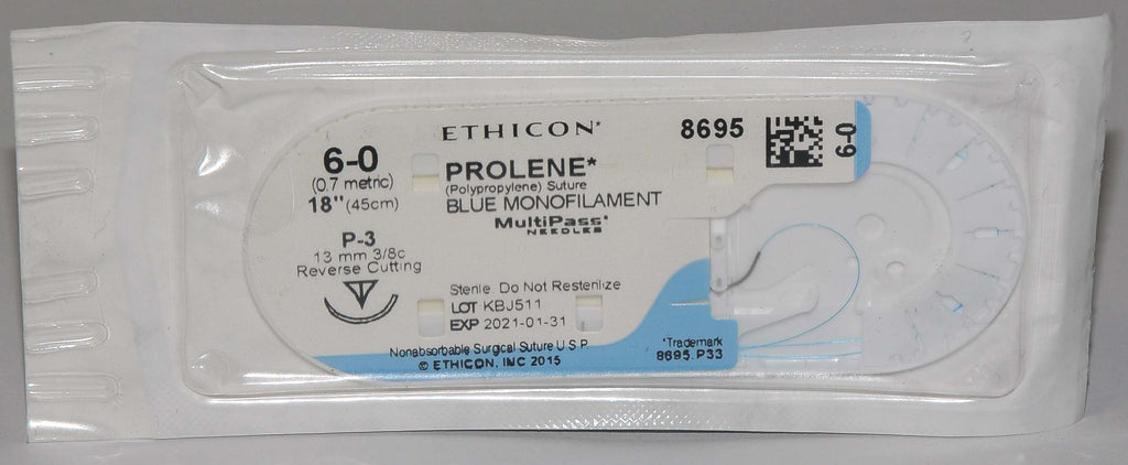 Ethicon PROLENE 6-0 #8695 Blue Monofilament 18" Reverse Cutting Suture LOT x12