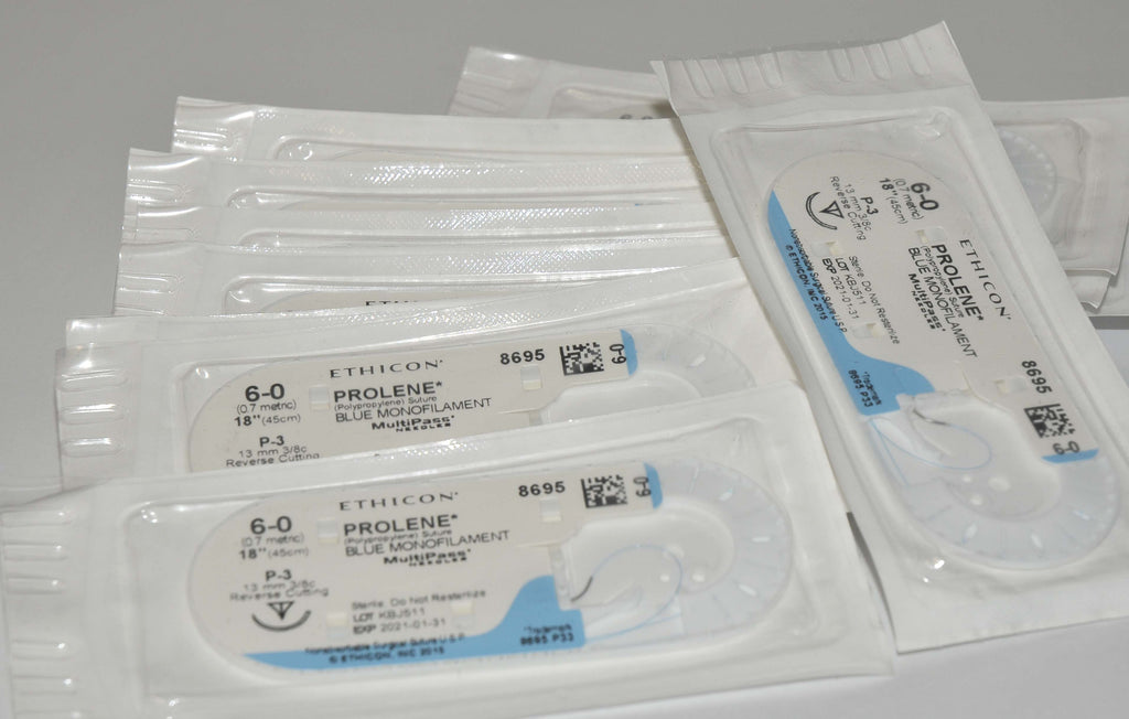 Ethicon PROLENE 6-0 #8695 Blue Monofilament 18" Reverse Cutting Suture LOT x12