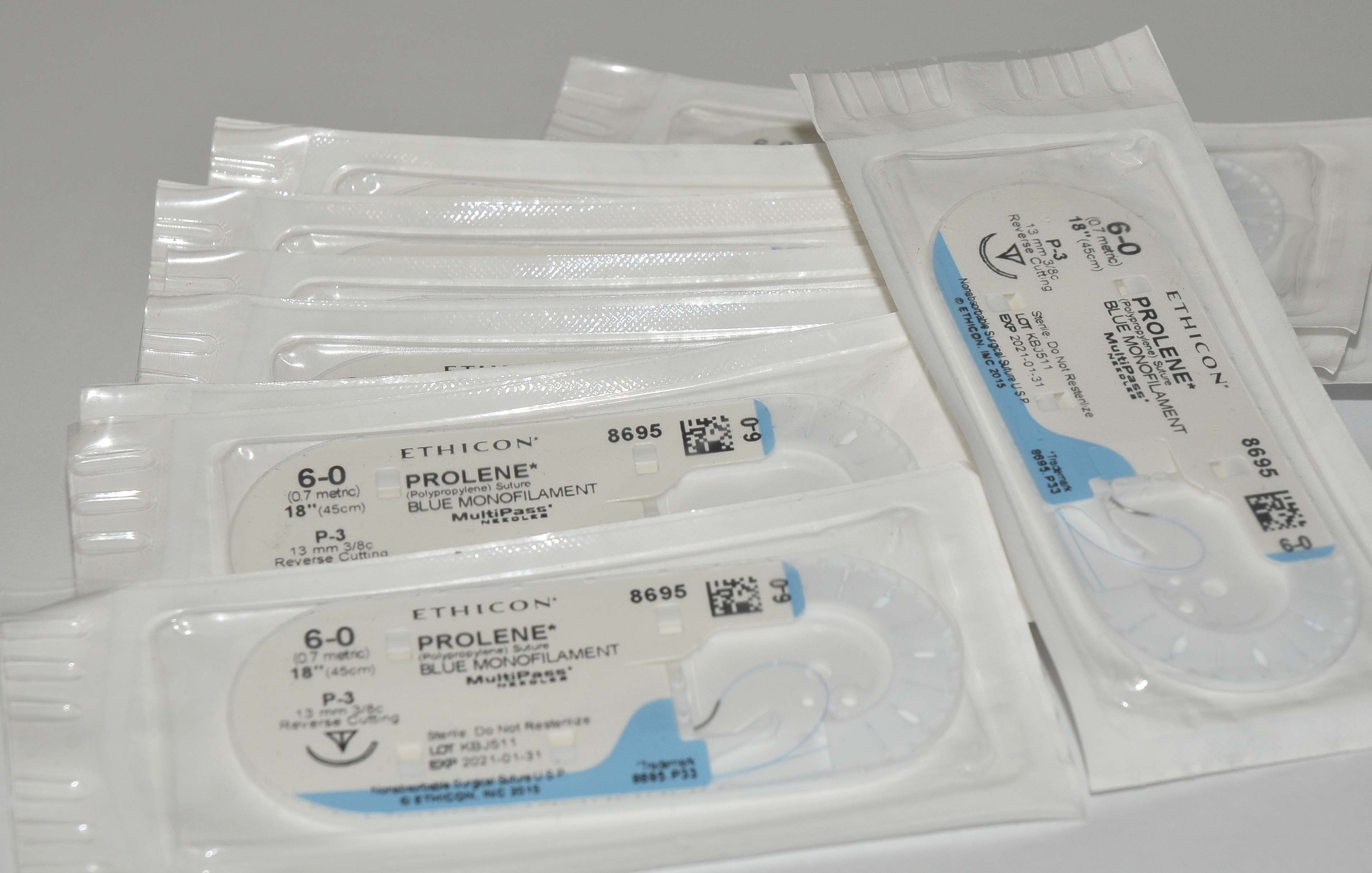 Ethicon PROLENE 6-0 #8695 Blue Monofilament 18" Reverse Cutting Suture LOT x12