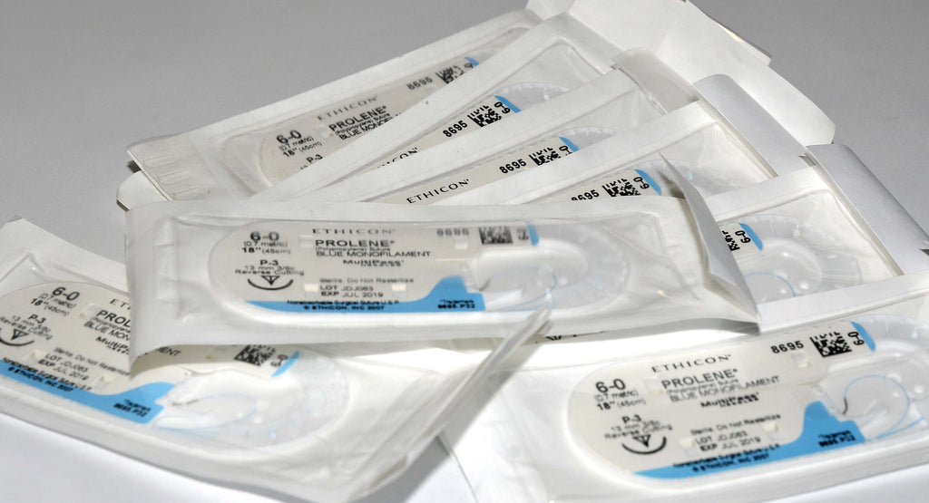 Ethicon PROLENE 6-0 #8695 Blue Monofilament 18" Reverse Cutting Suture (x9 Pcs)