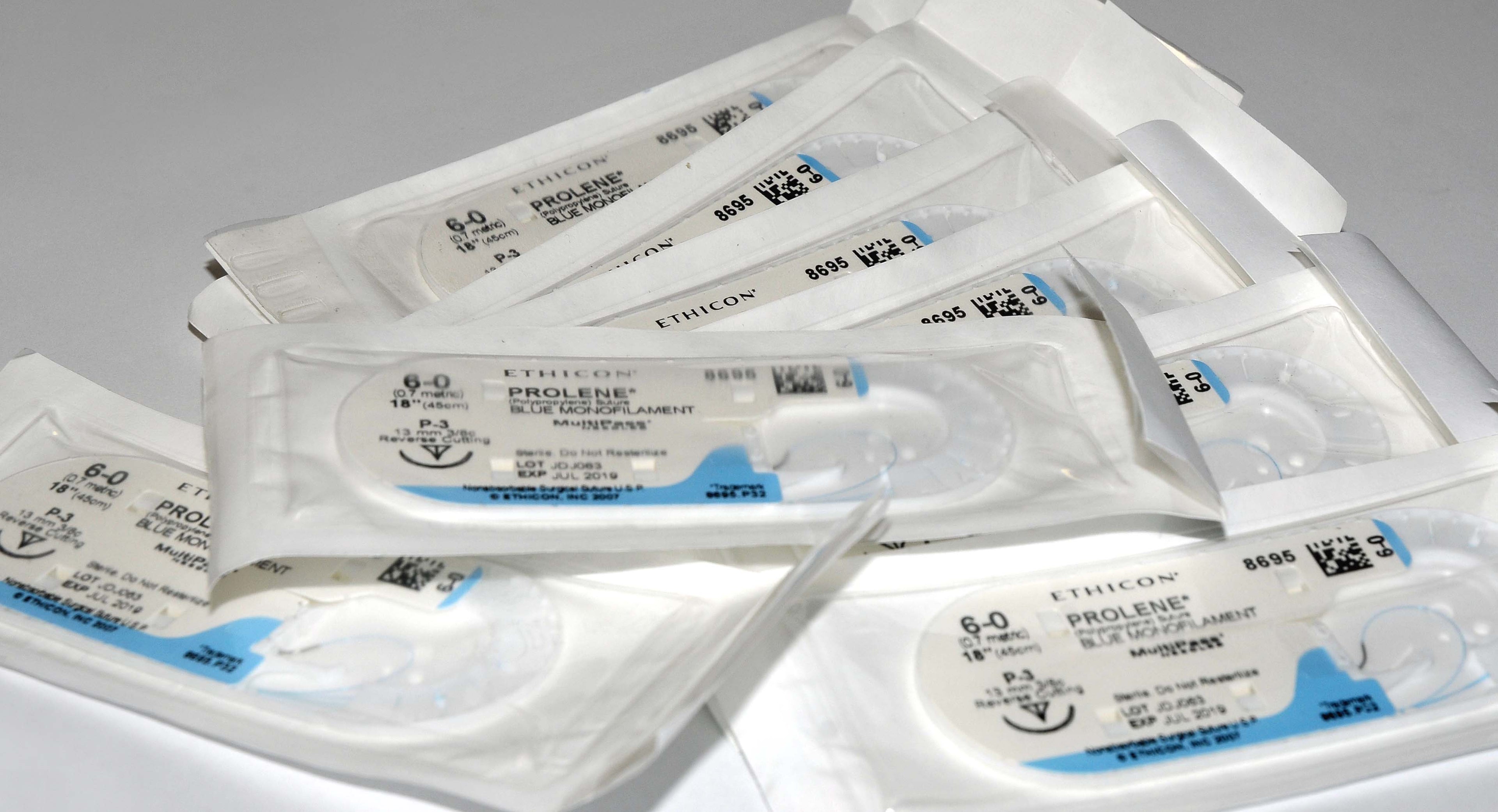 Ethicon PROLENE 6-0 #8695 Blue Monofilament 18" Reverse Cutting Suture (x9 Pcs)