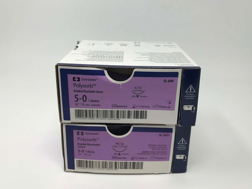 Expired Covidien Polysorb Braided Absorbable Sutures 5-0 SL1651/SL-606 Lot of 53