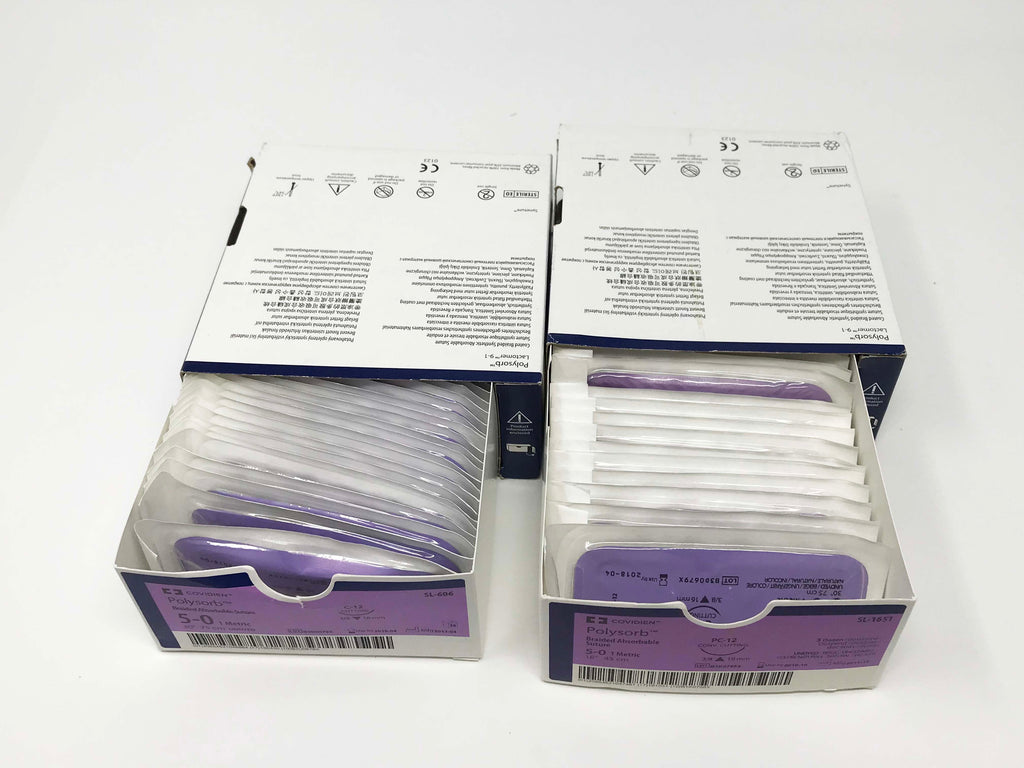 Expired Covidien Polysorb Braided Absorbable Sutures 5-0 SL1651/SL-606 Lot of 53