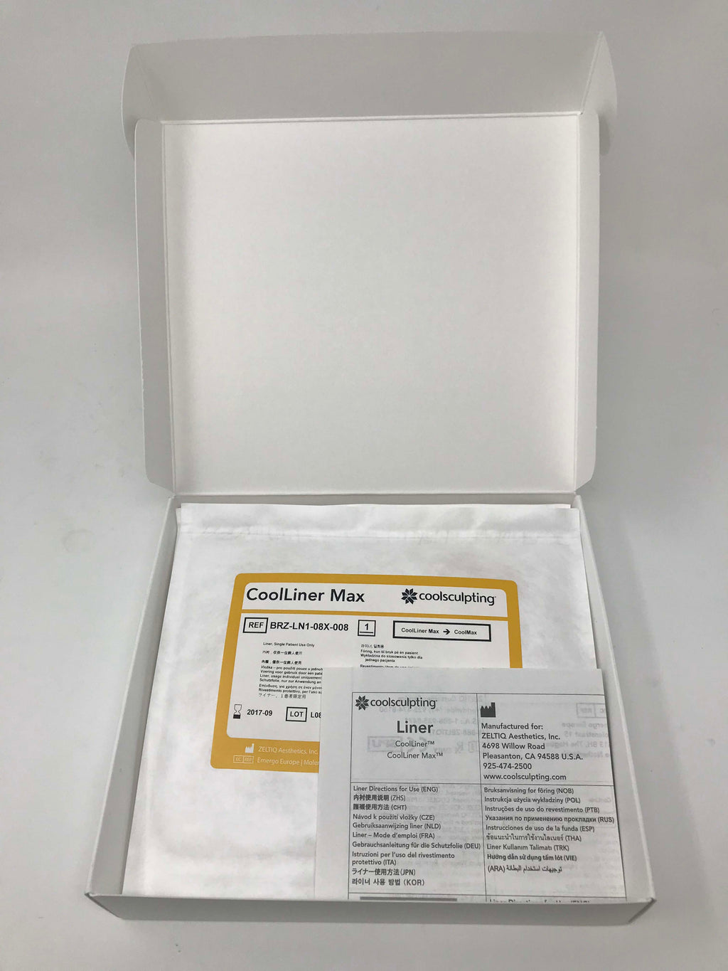 Expired Zeltiq CoolSculpting CoolLiner Max Liners BRZ-LN1-08X-008 Box of 8