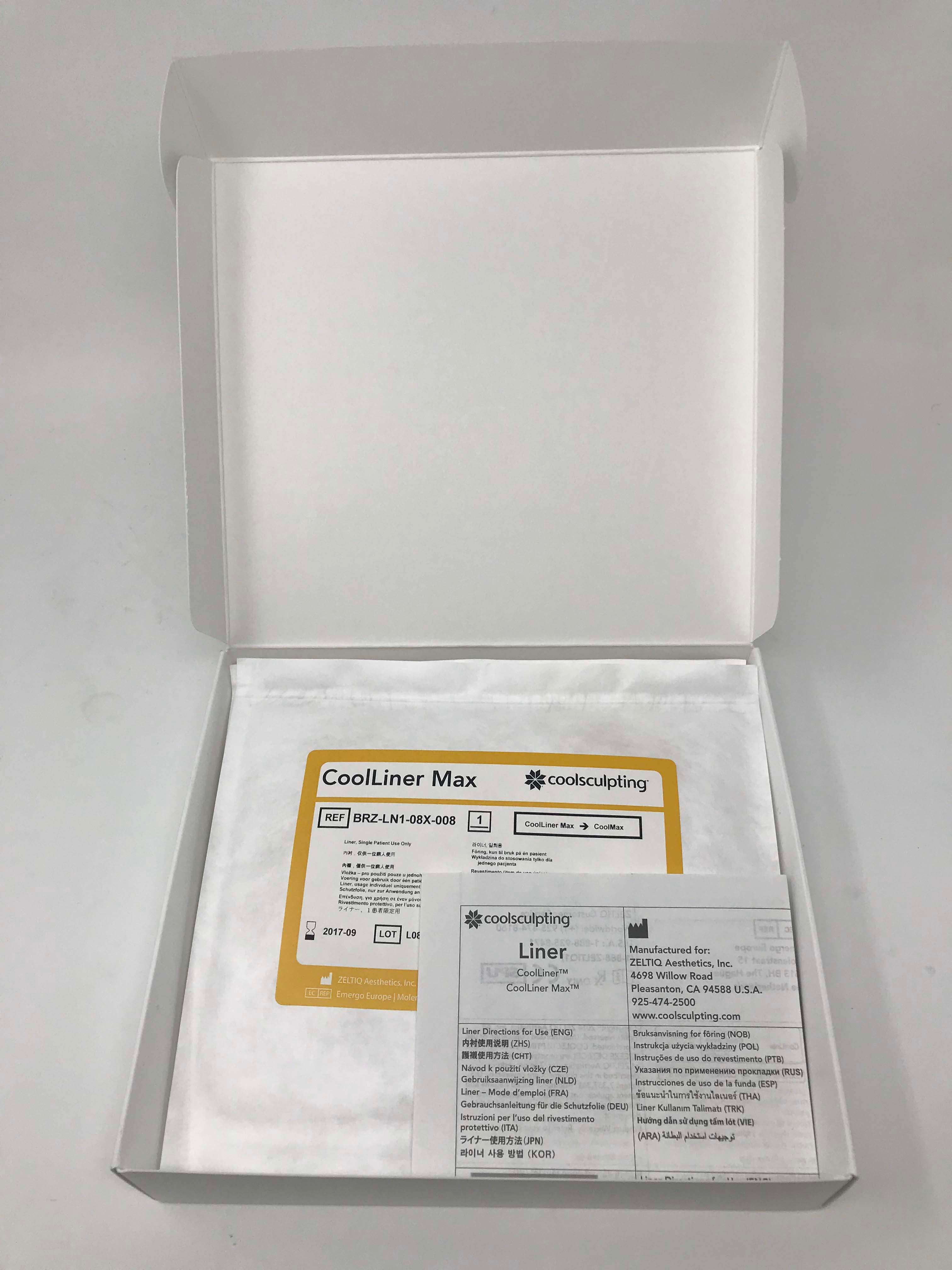 Expired Zeltiq CoolSculpting CoolLiner Max Liners BRZ-LN1-08X-008 Box of 8