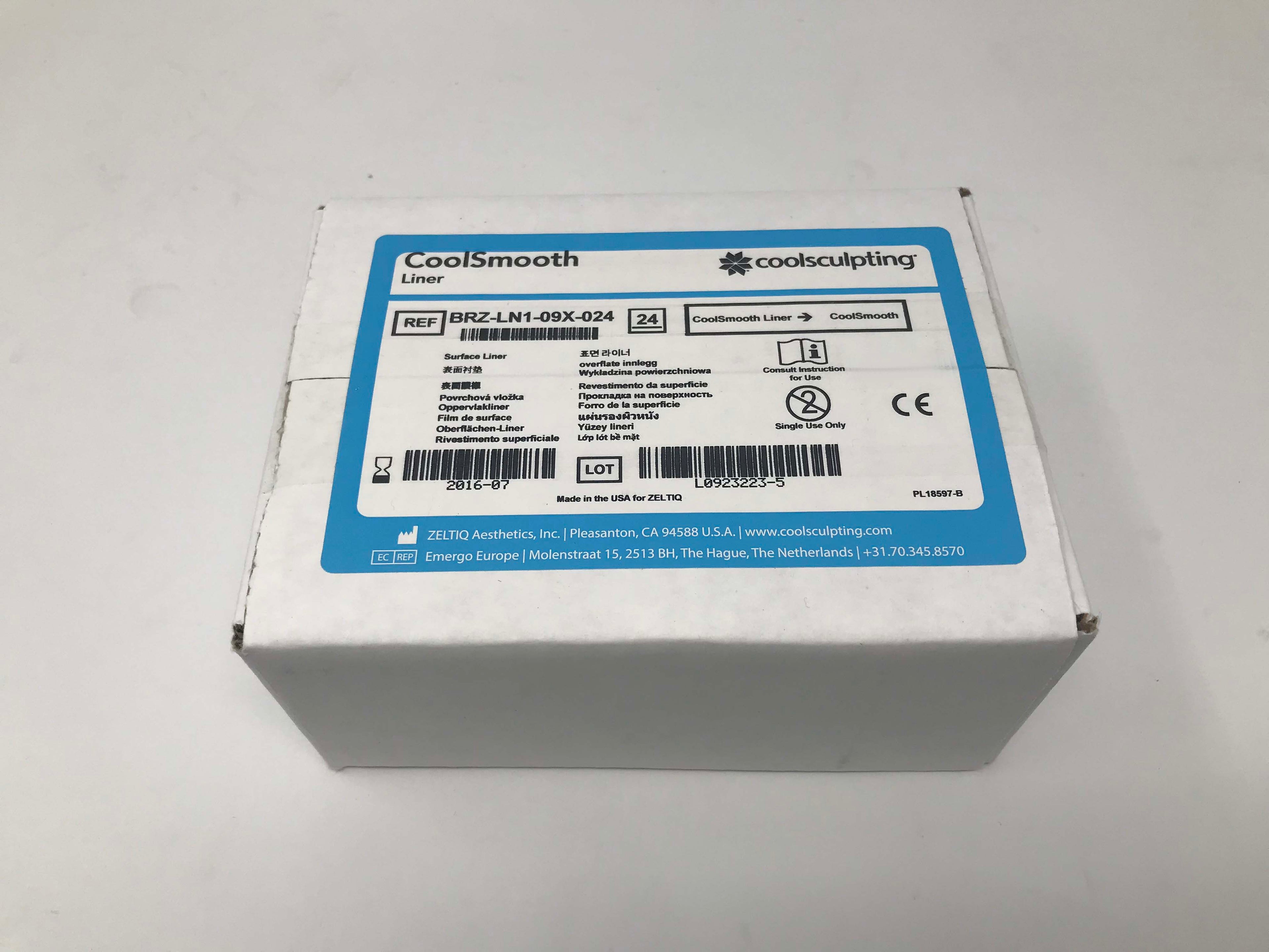 Expired Zeltiq CoolSculpting CoolSmooth Applicator Liner BRZ-LN1-09X-024 QTY 24