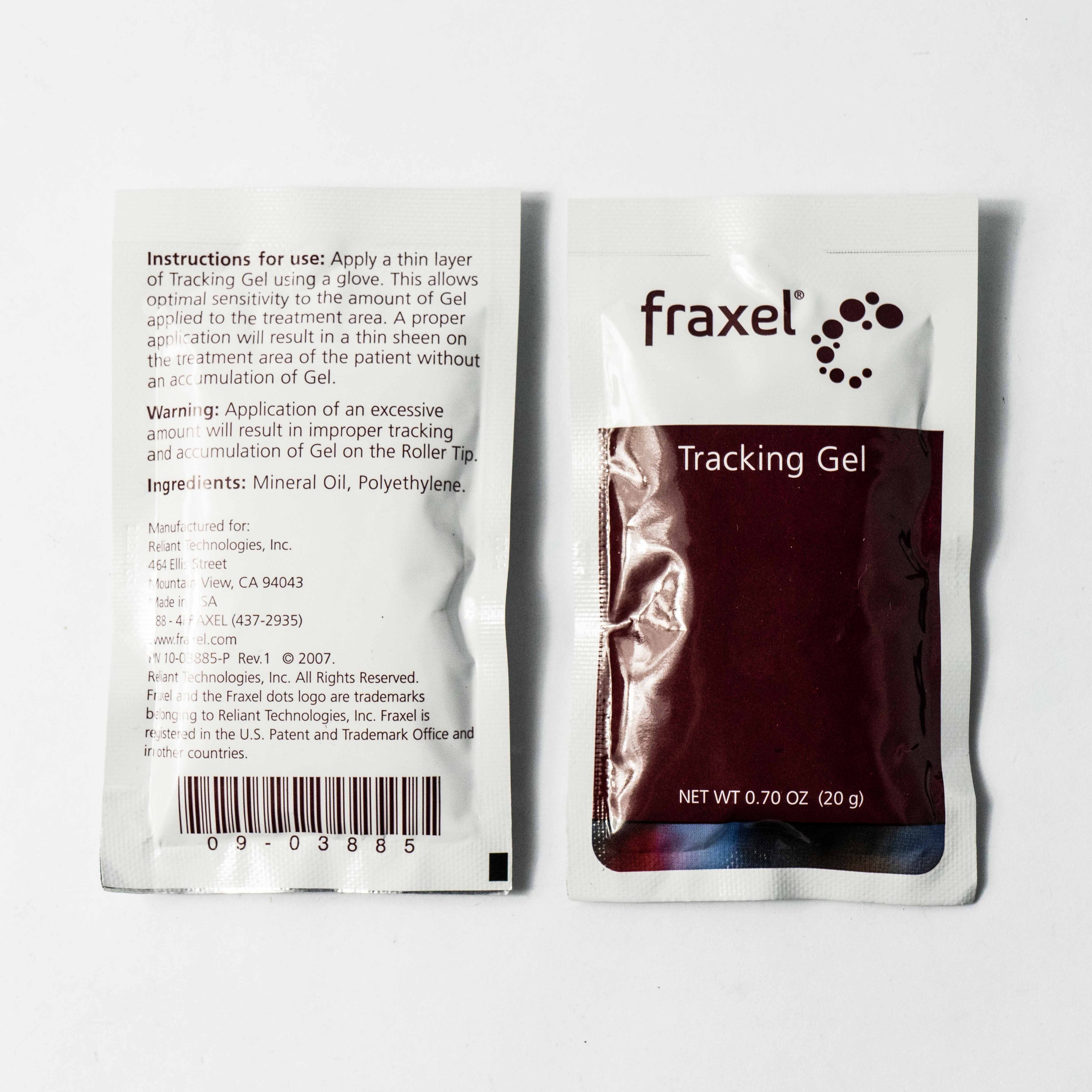 FRAXEL Treatment Tracking Gel (0.7 FL OZ) Packets Serial # 09 - 03885 (LOT OF 2)