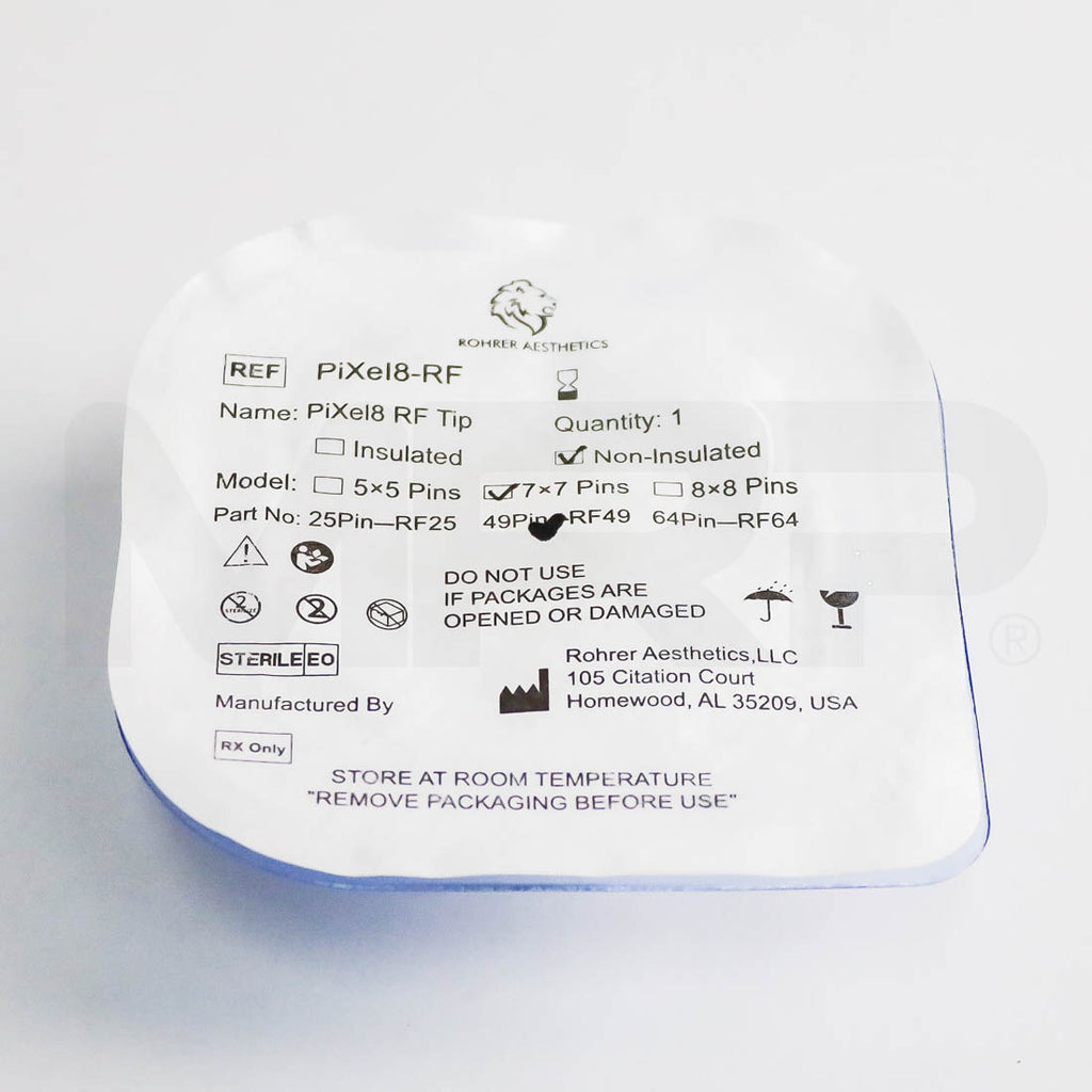 Rohrer Pixel8-RF Non-Insulated Microneedling Tips 7x7 49Pin RF49 Back