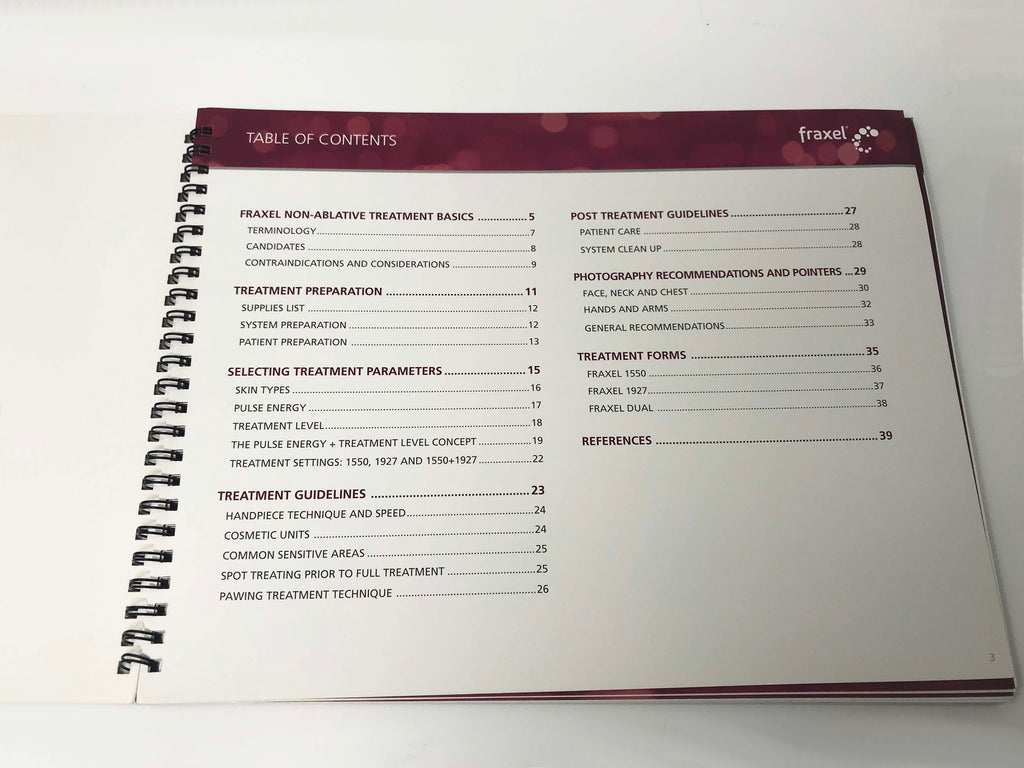 Fraxel Dual 1550/1927 Skin Resurfacing Treatment Reference Guide