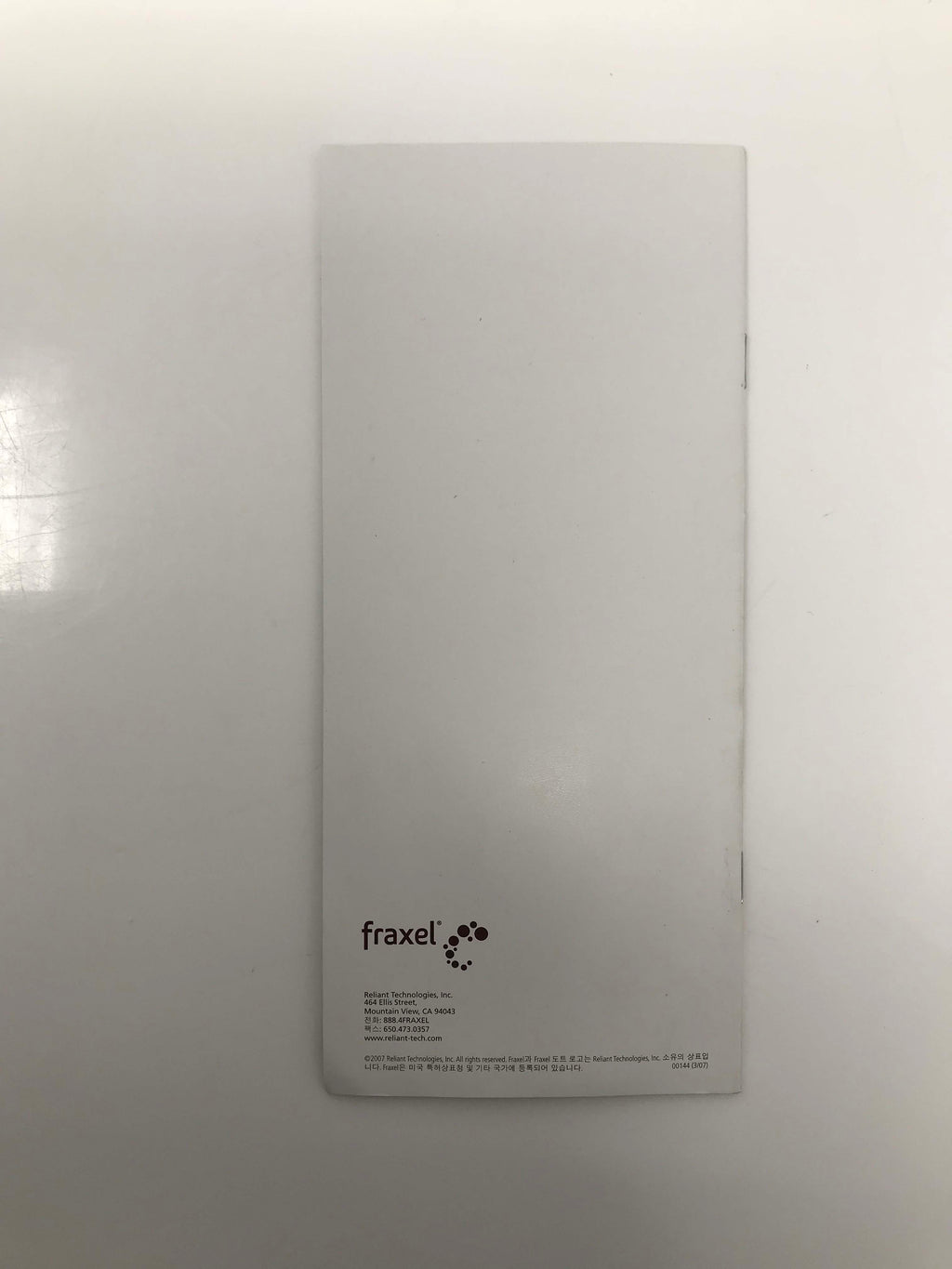 Fraxel Fractional Skin Resurfacing Rejuvenation Laser Korean Patient Brochures