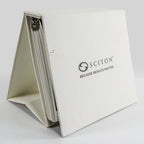 Sciton "Because Results Matter" before & after marketing binder standing as an easel
