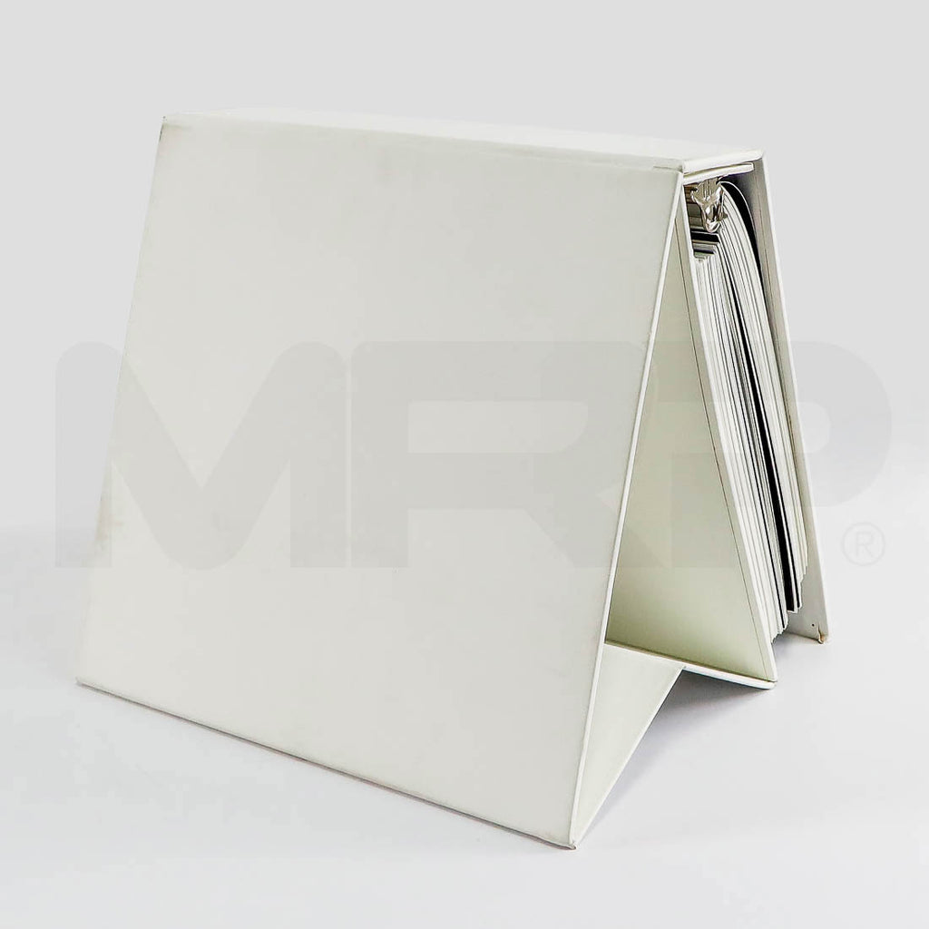 Back of Sciton easel binder standing upright