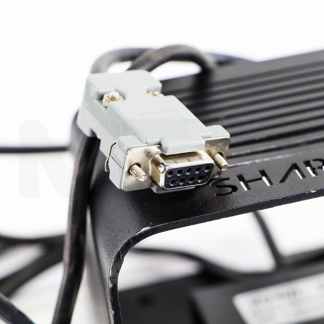 Close-up of SharpLight OmniMax foot pedal 9-pin D-sub connector