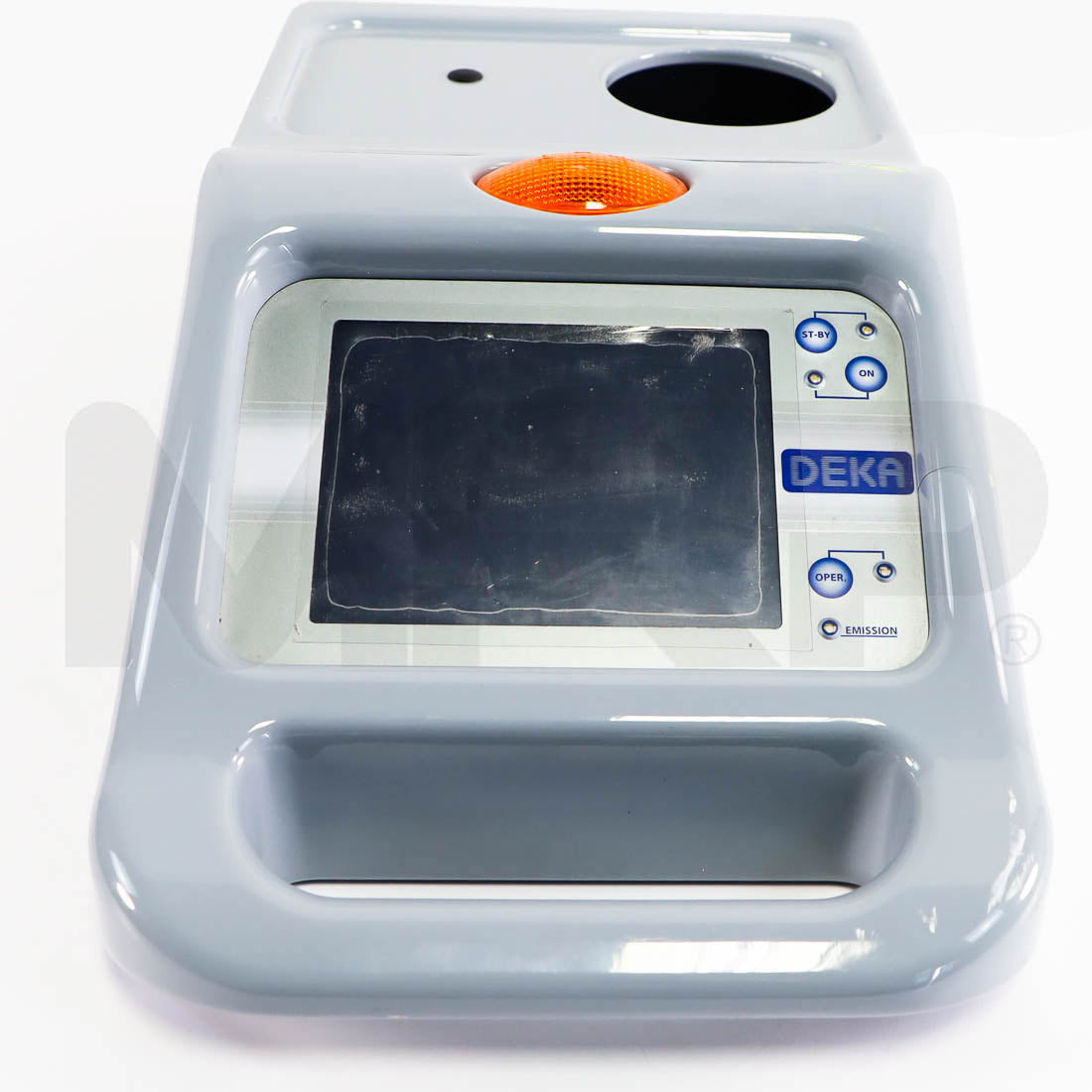Front view of DEKA SmartXide DOT top panel showing display, ST-BY, ON and OPER buttons