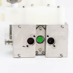 End view of Candela GentleYAG laser head showing Nd:YAG rod and flashlamp ports