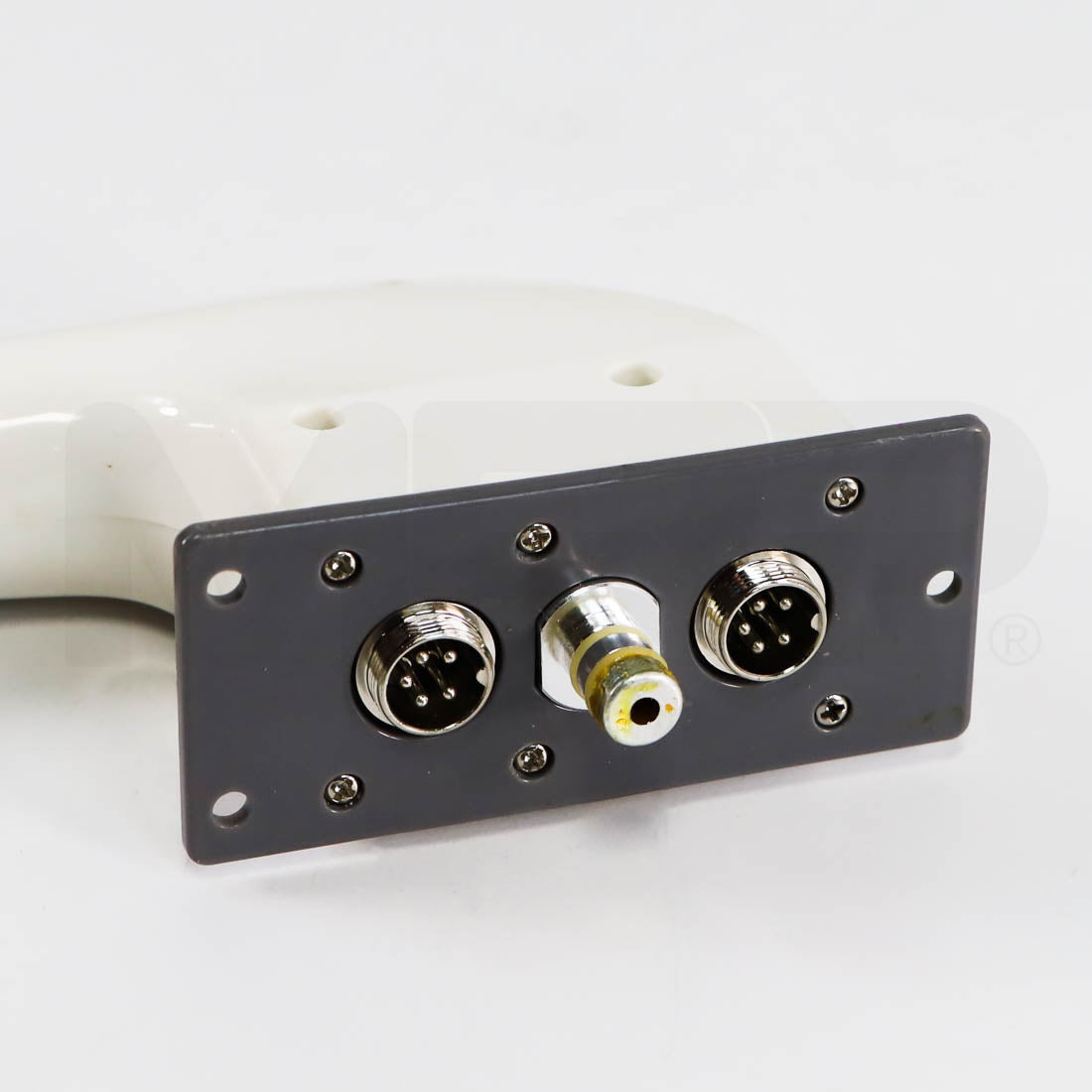 i-Shape TS4000 applicator connector plate with two 5-pin connectors and coaxial port