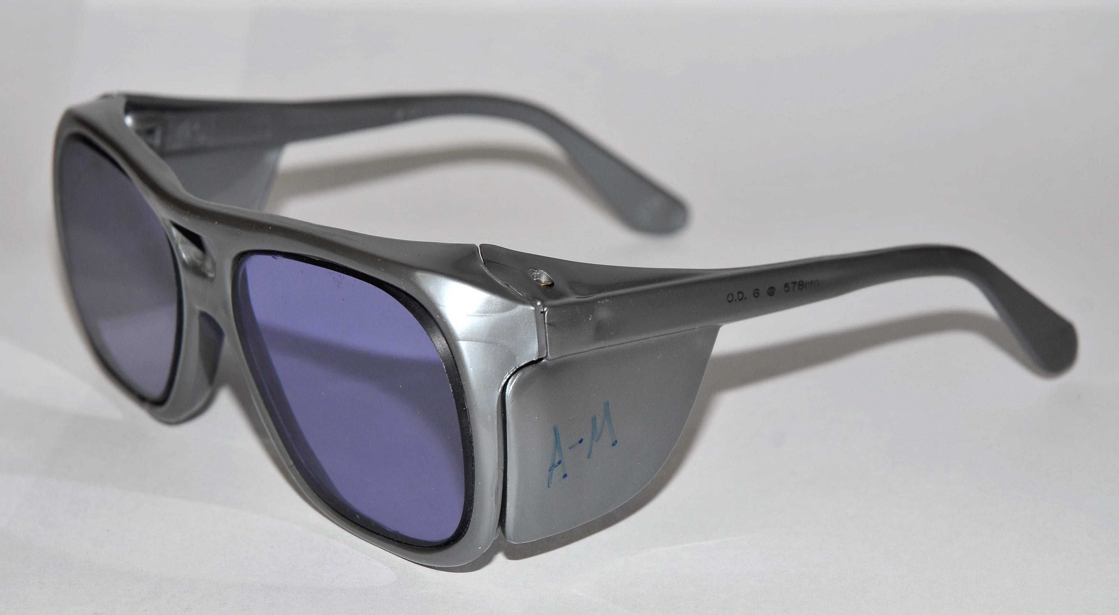 GPT- GLENDALE Safety Glasses Eye Protection Gray O.D. 6 @ 578 nm Purple Glass