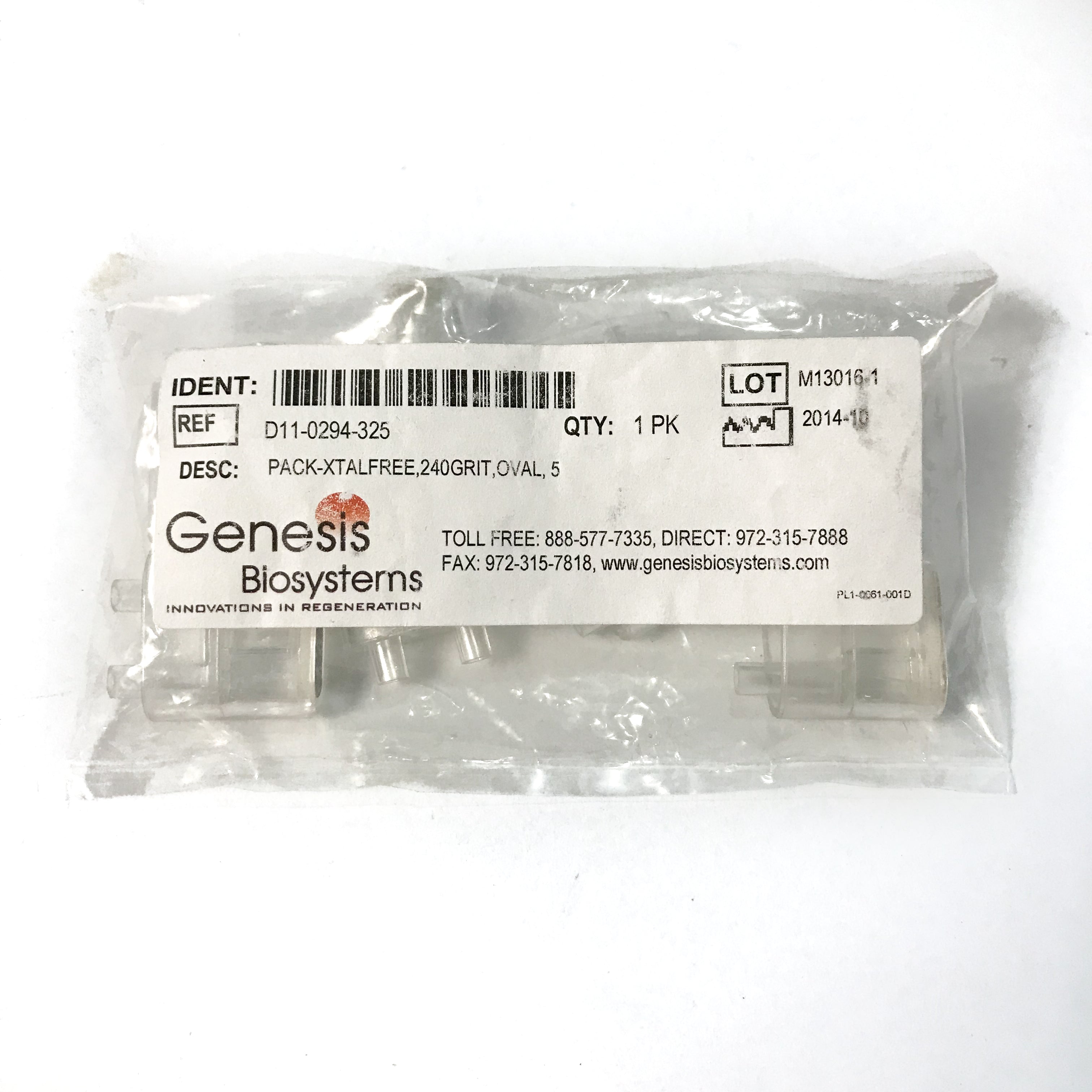 Genesis Biosystems Dermafrac Cartridge Tips PACK-XTALFREE D11-0294-204
