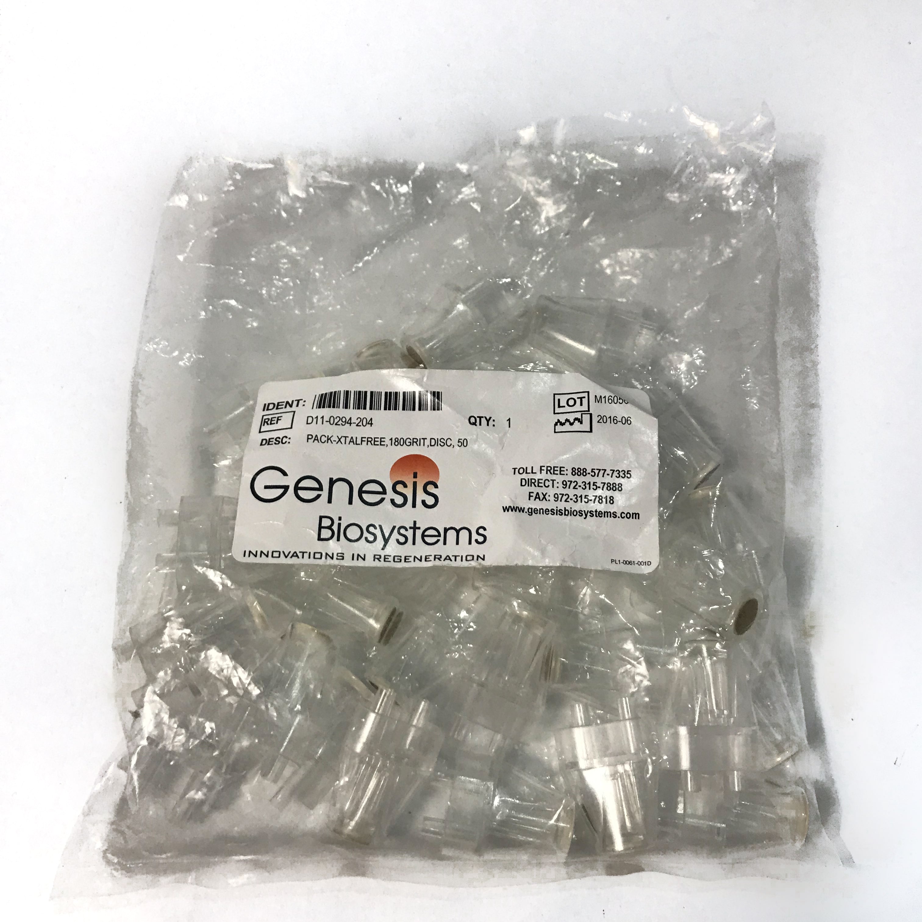 Genesis Biosystems Dermafrac Cartridge Tips PACK-XTALFREE D11-0294-204