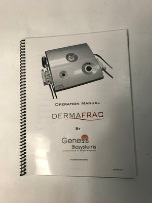 Genesis Biosystems Dermafrac Dermabrasion/LED Beauty System Operators Manual