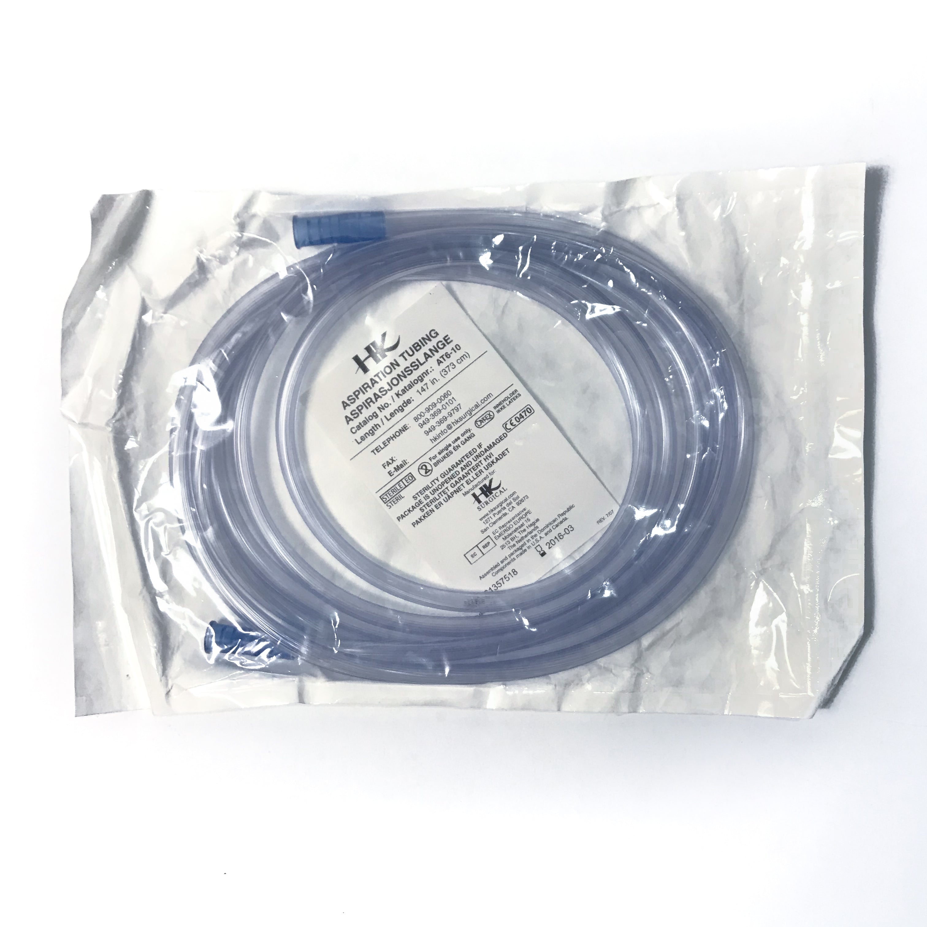 HK 12ft Aspiration Tubing AT6-10 (Baxter & Abbot Lining/Canister) HK Aspirator