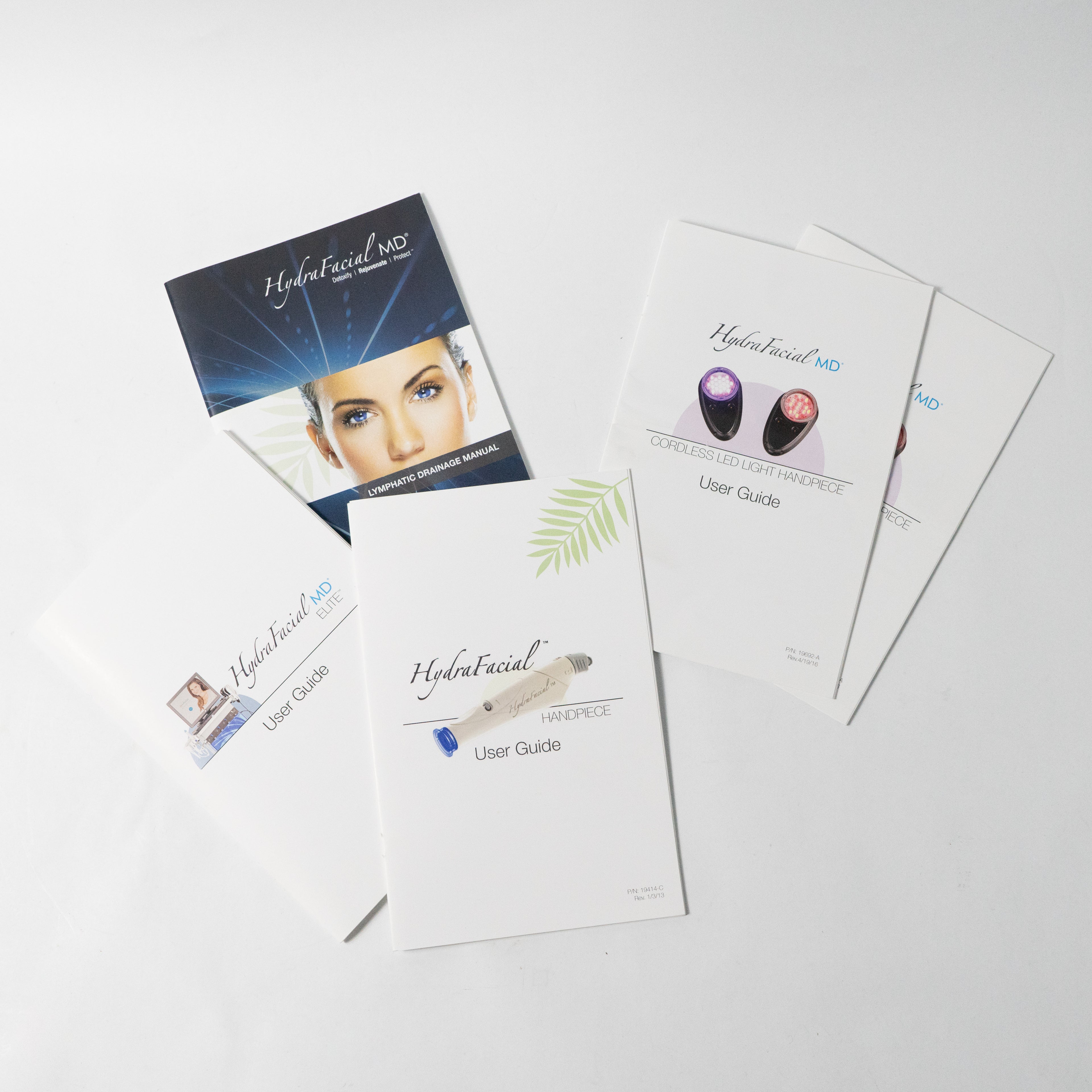HYDRA FACIAL VARIOUS USER MANUALS - LED Handpiece, Lymphatic Drainage, MD Elite