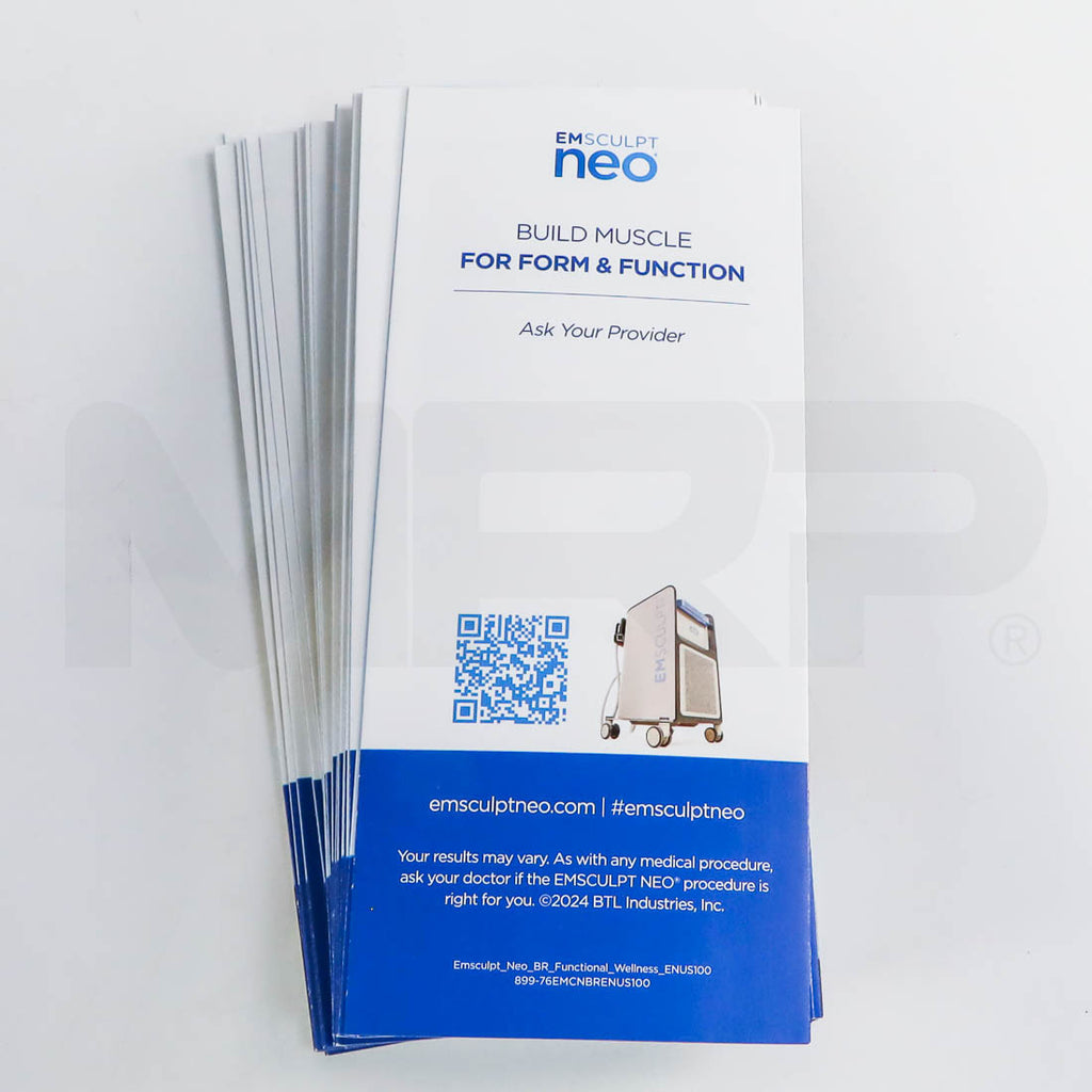 BTL Emsculpt Neo Build Muscle for Form & Function brochures - back cover with part number