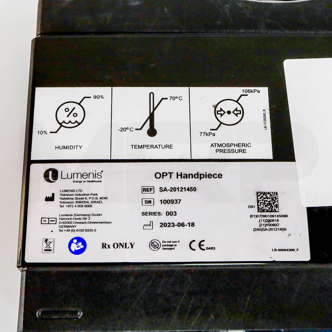 Lumenis OptiLight OPT Treatment Head OPT Module Kit Handpiece - Missing OPT Dongle