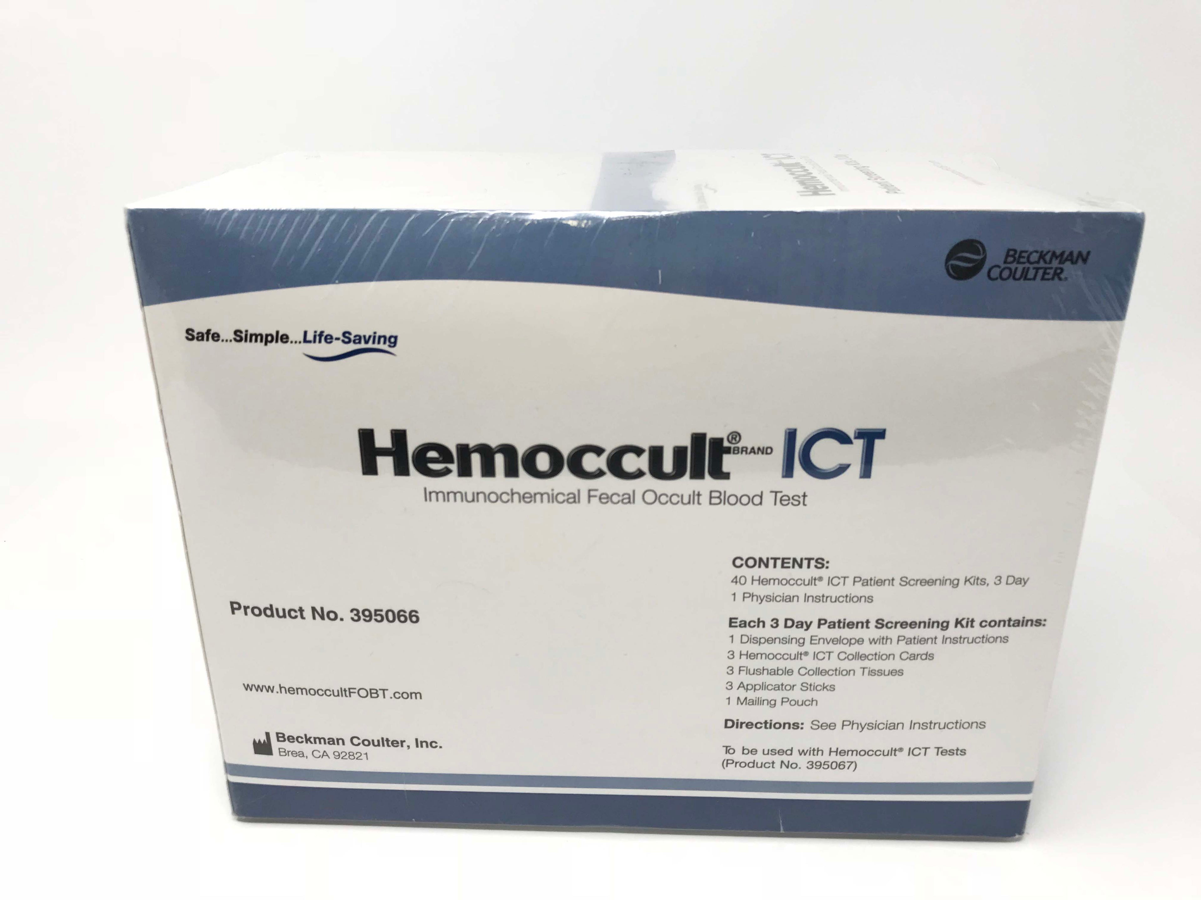 Hemoccult ICT Fecal Occult Blood Test 3 Day Patient Screening Kits Box of 40