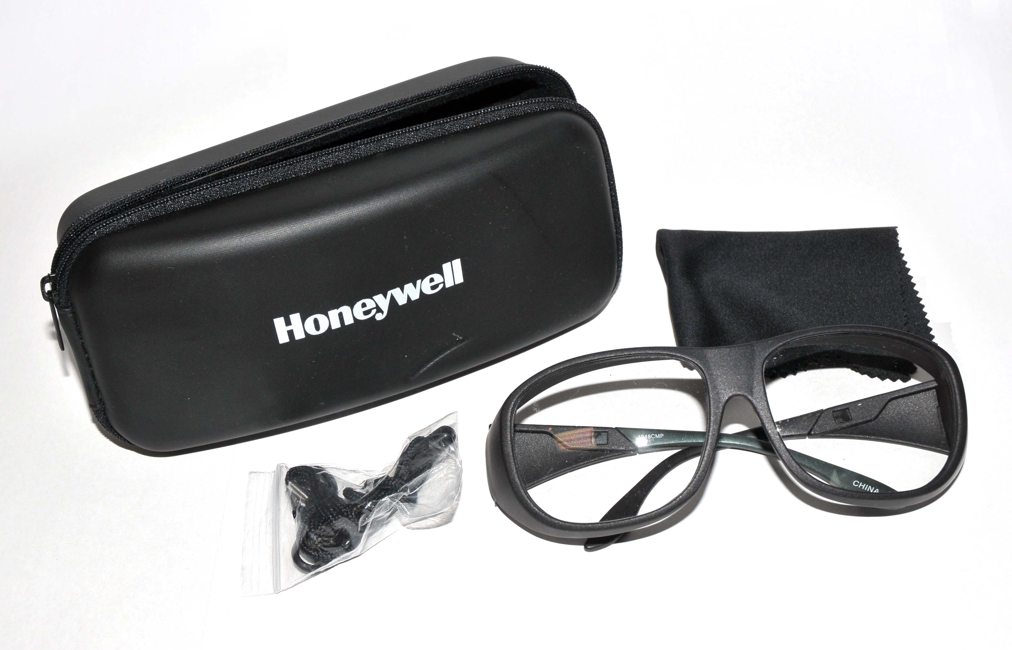 Honeywell Eye Protection Glasses Black Frame CO2 Laser 31-21100 Clear OTG Encore