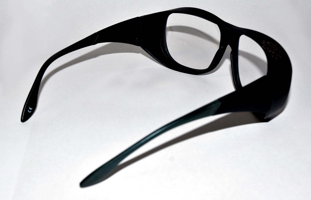 Honeywell Eye Protection Glasses Black Frame CO2 Laser 31-21100 Clear OTG Encore