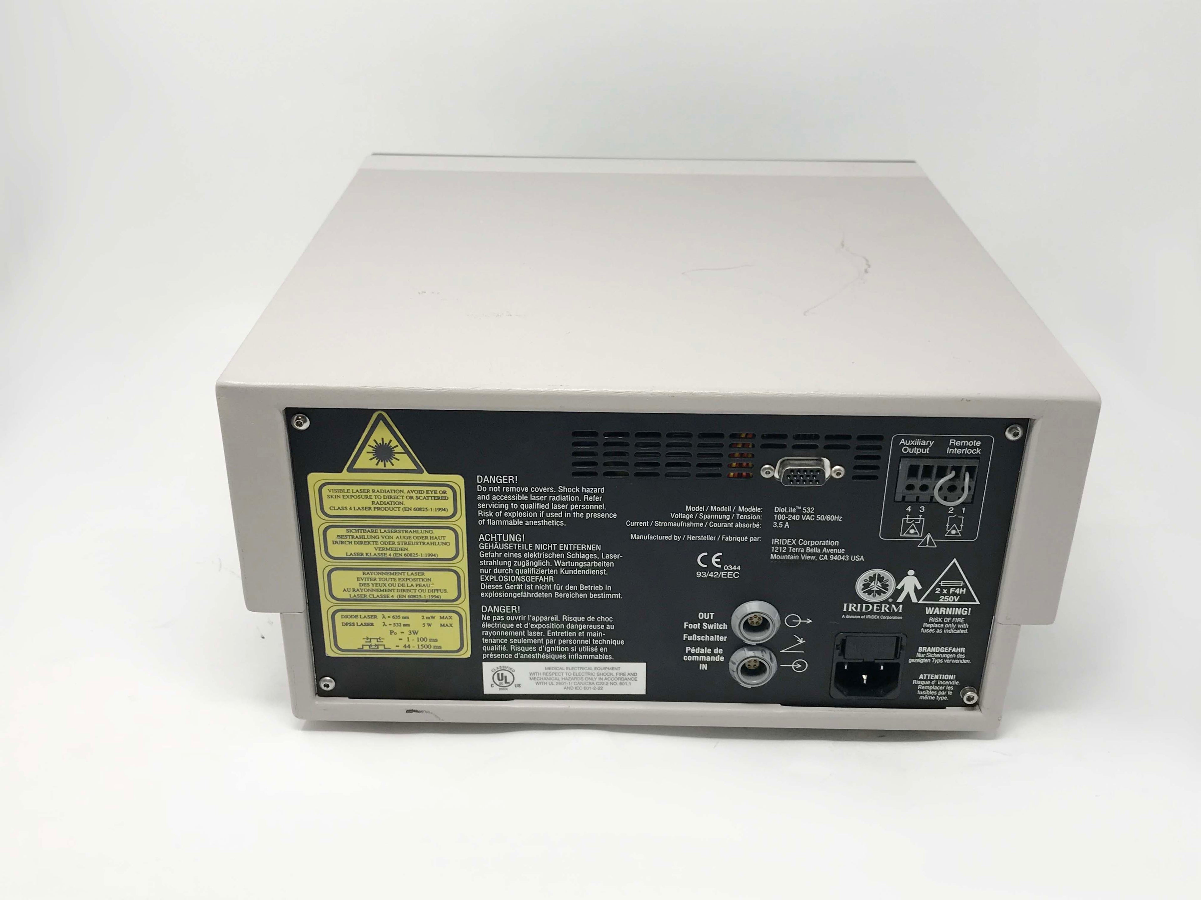 Iridex Iriderm Diolite 532 KTP DPSS Laser Vascular Pigmentation w/700 nm HP