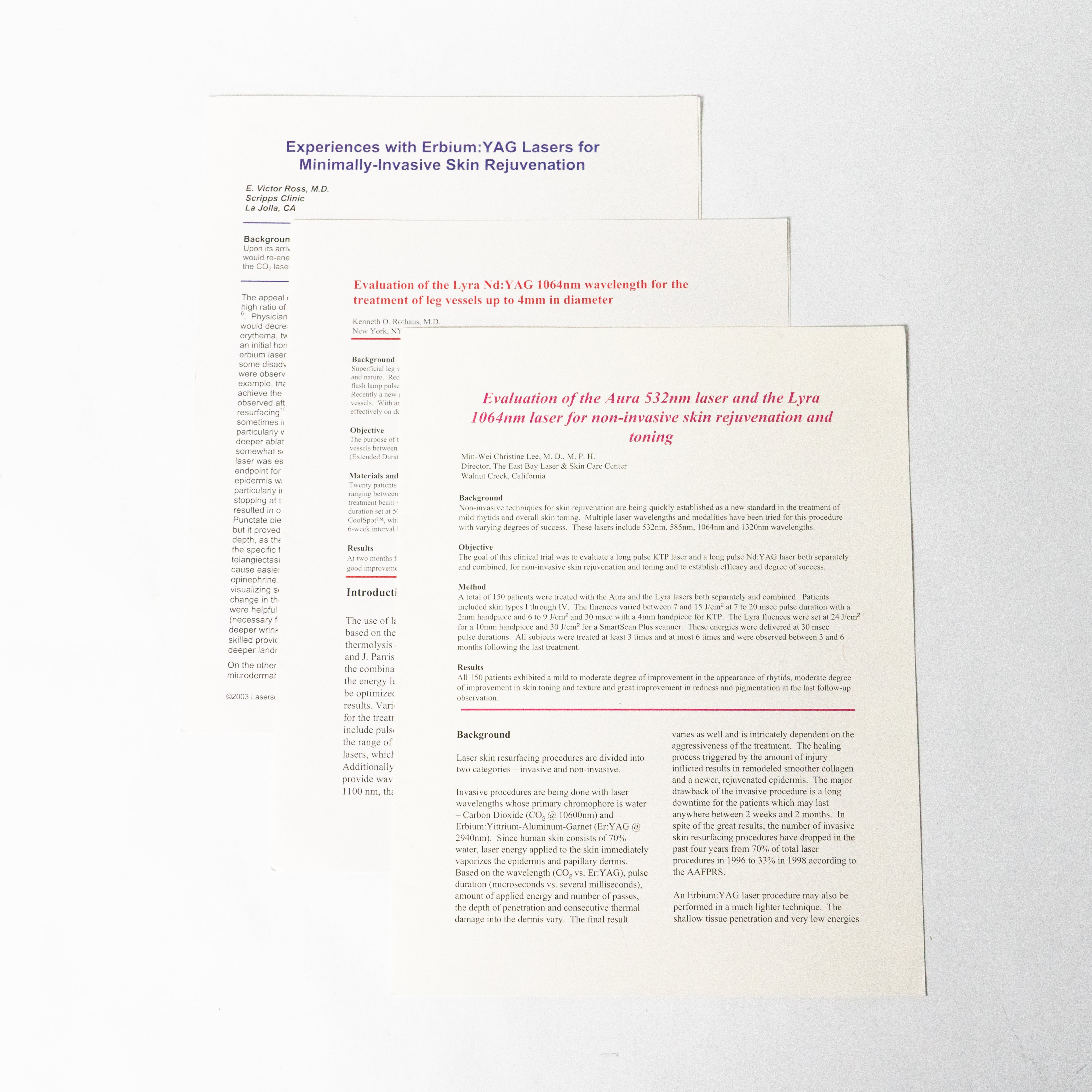 LaserScope Clinical Marketing Package - Before & After photos & Detailed info