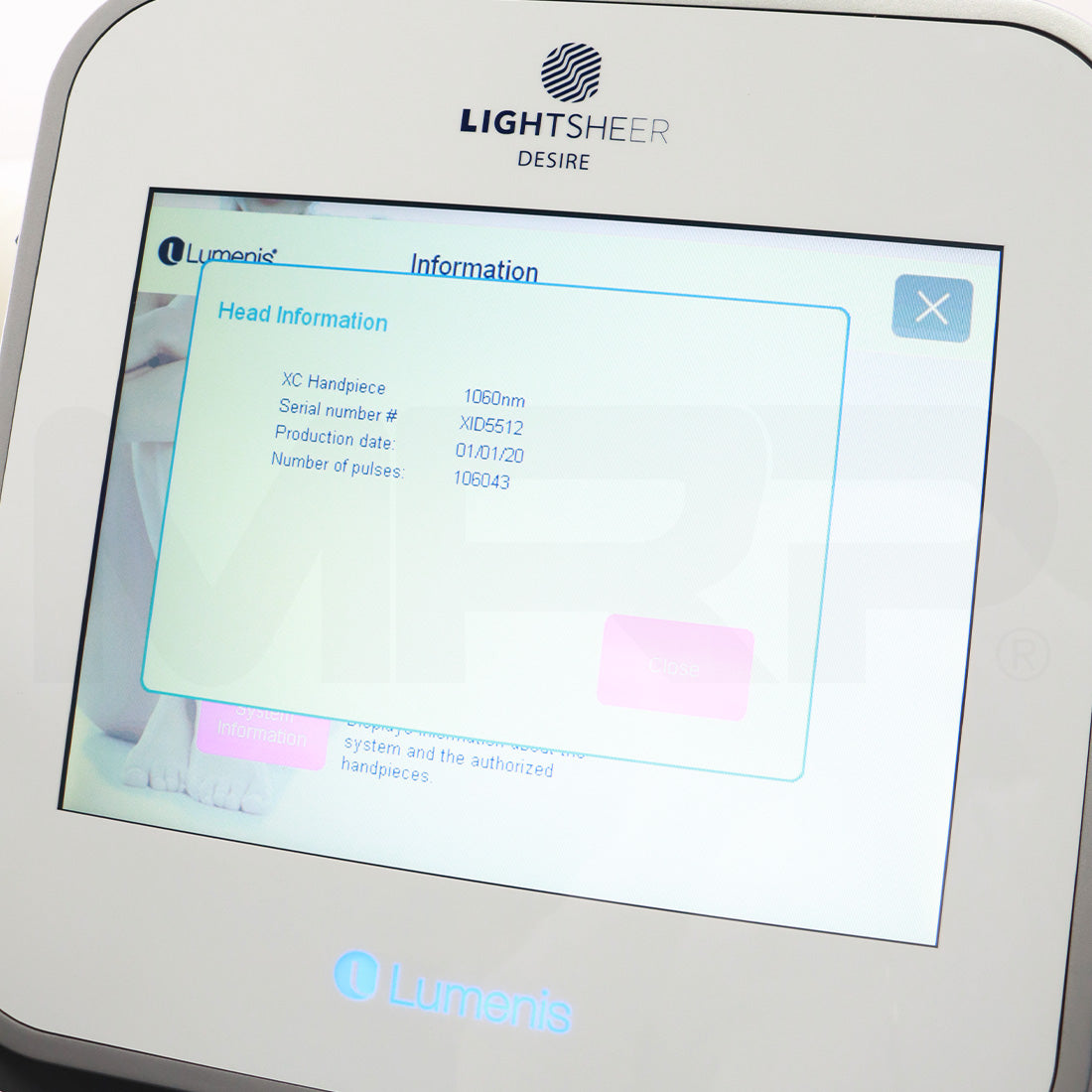 2018 Lumenis LightSheer Desire Diode System 1060nm HP Screen