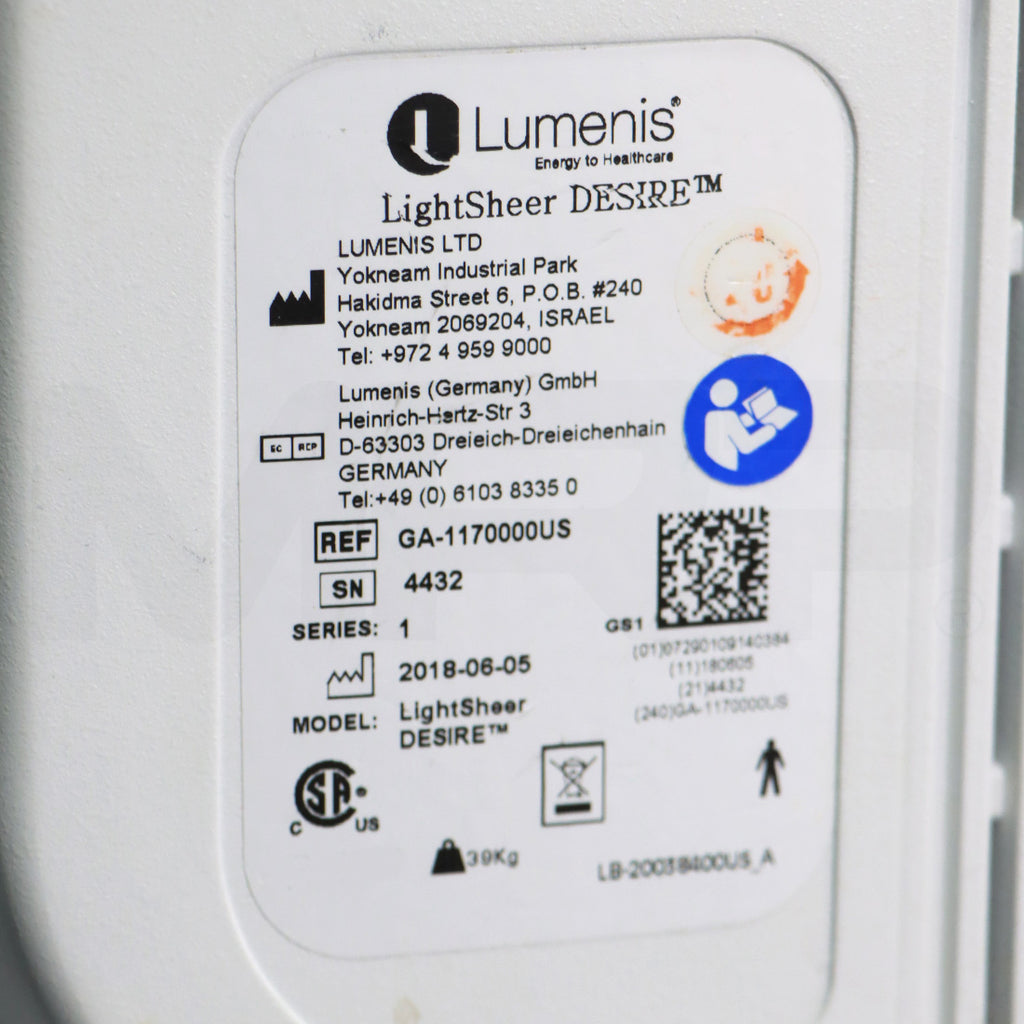 2018 Lumenis LightSheer Desire Diode System Serial