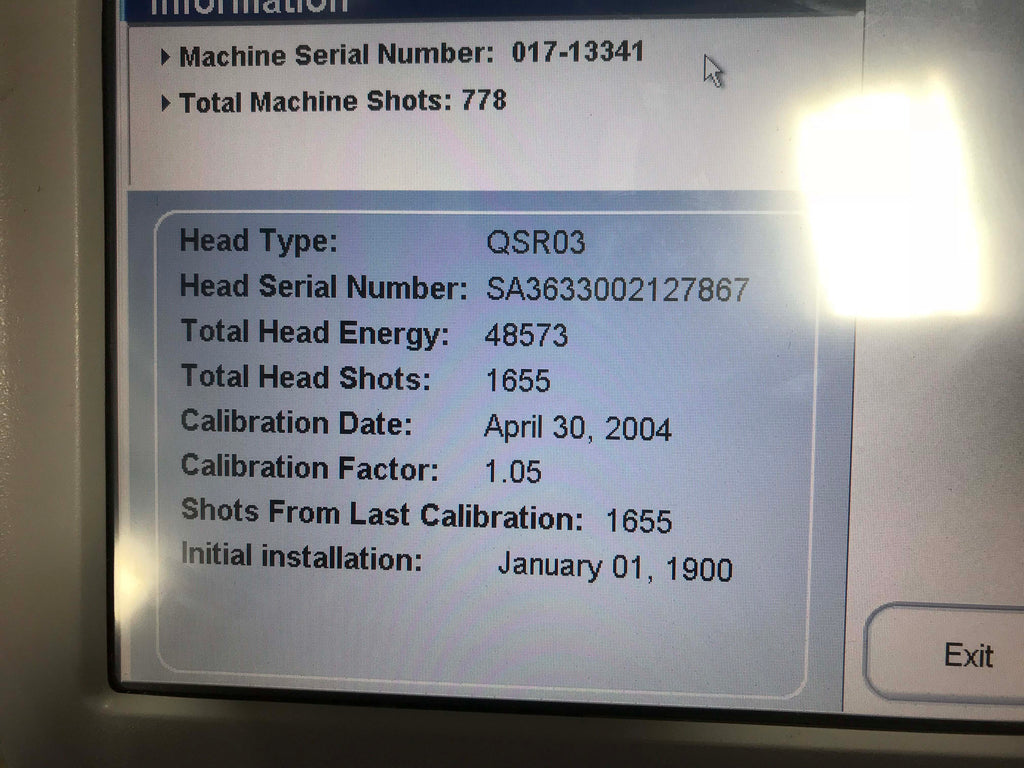 Lumenis IPL Quantum SR 590 Skin Rejuvenation Photofacial Handpiece 1655 Shots