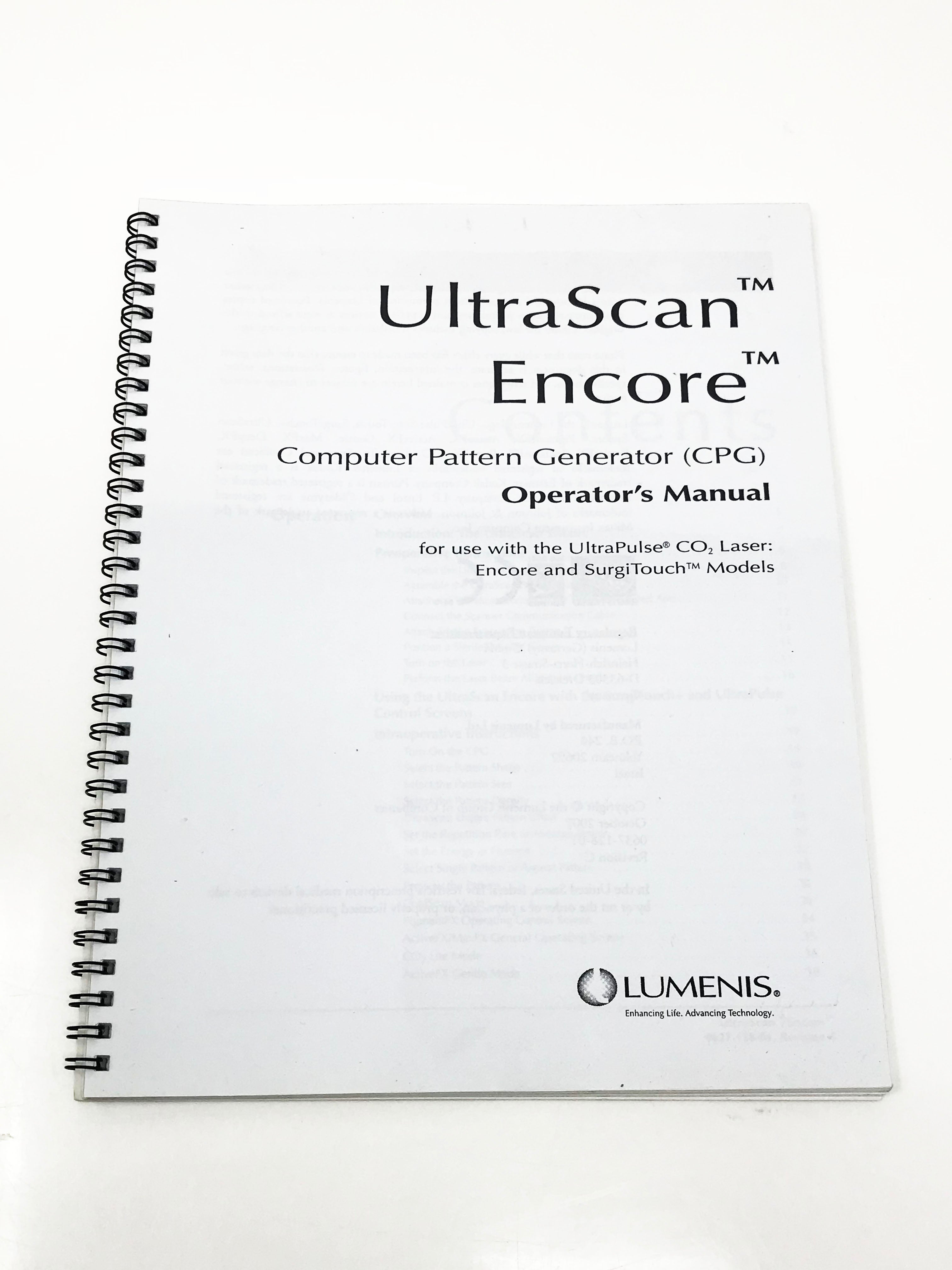 Lumenis Laser Ultra Pulse UltraScan Encore CPG Handpiece Operators Manual Rev C