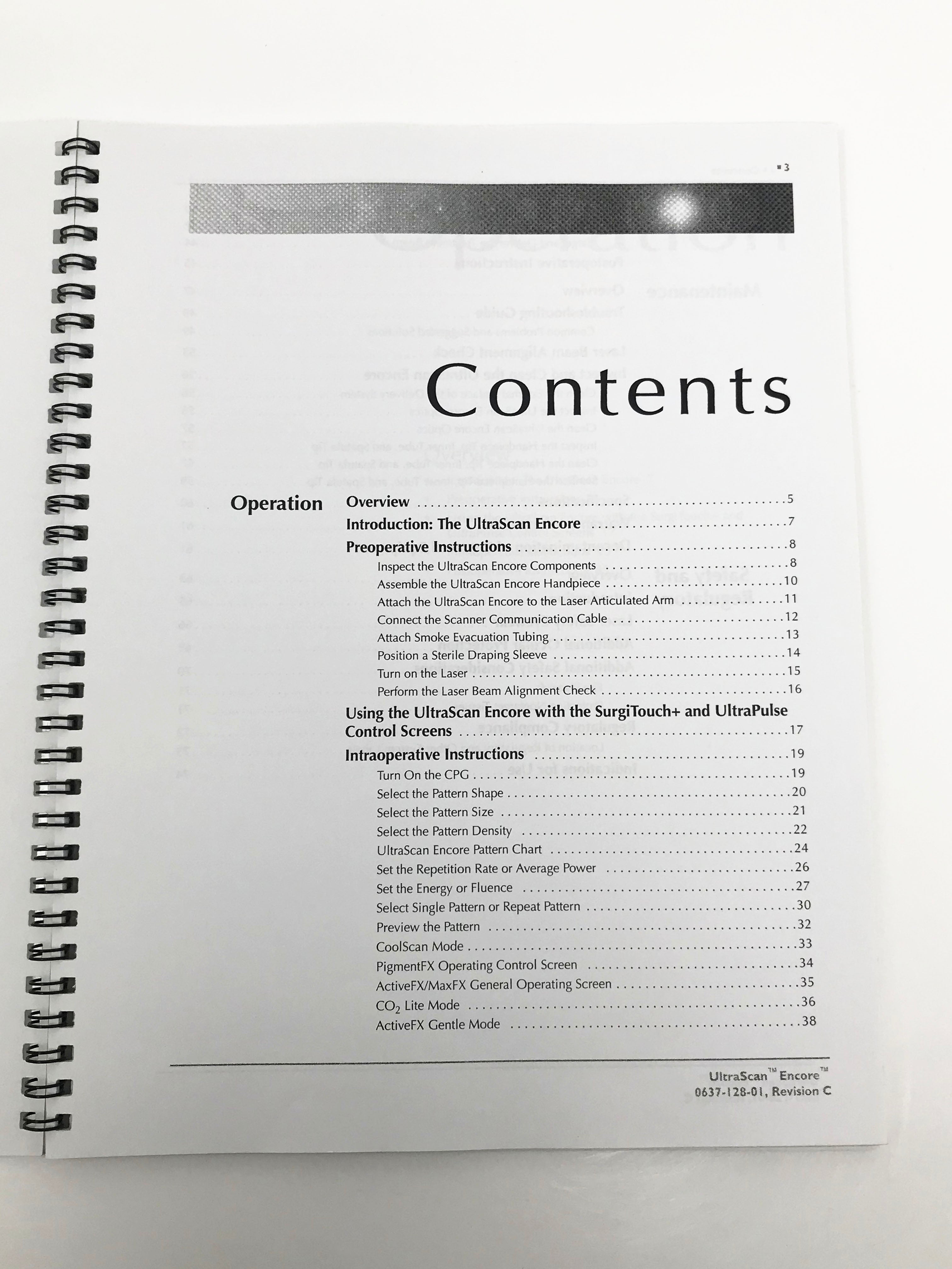 Lumenis Laser Ultra Pulse UltraScan Encore CPG Handpiece Operators Manual Rev C