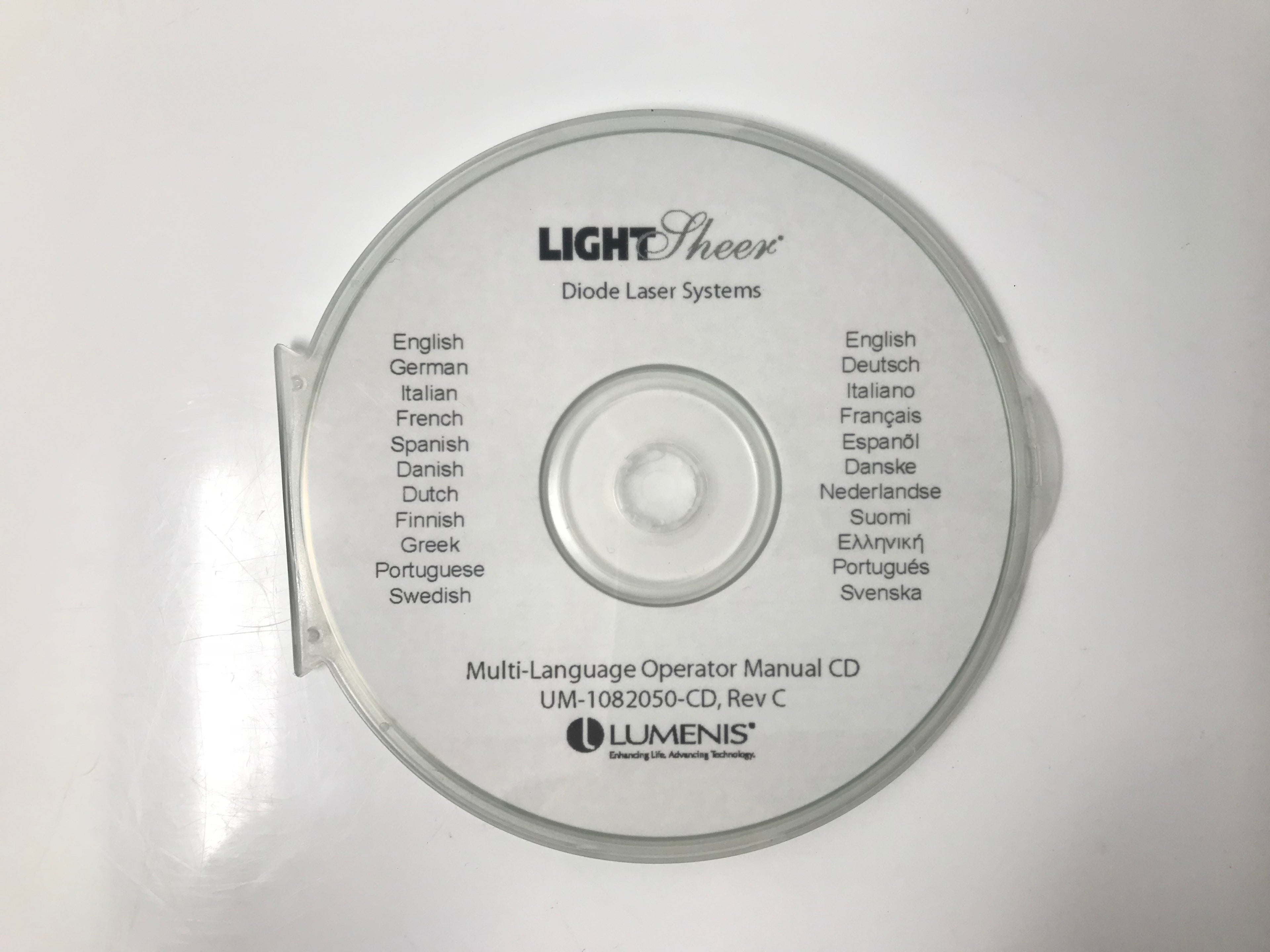 Lumenis Light Sheer Diode Laser LightSheer Digital Operators Manual CD Languages