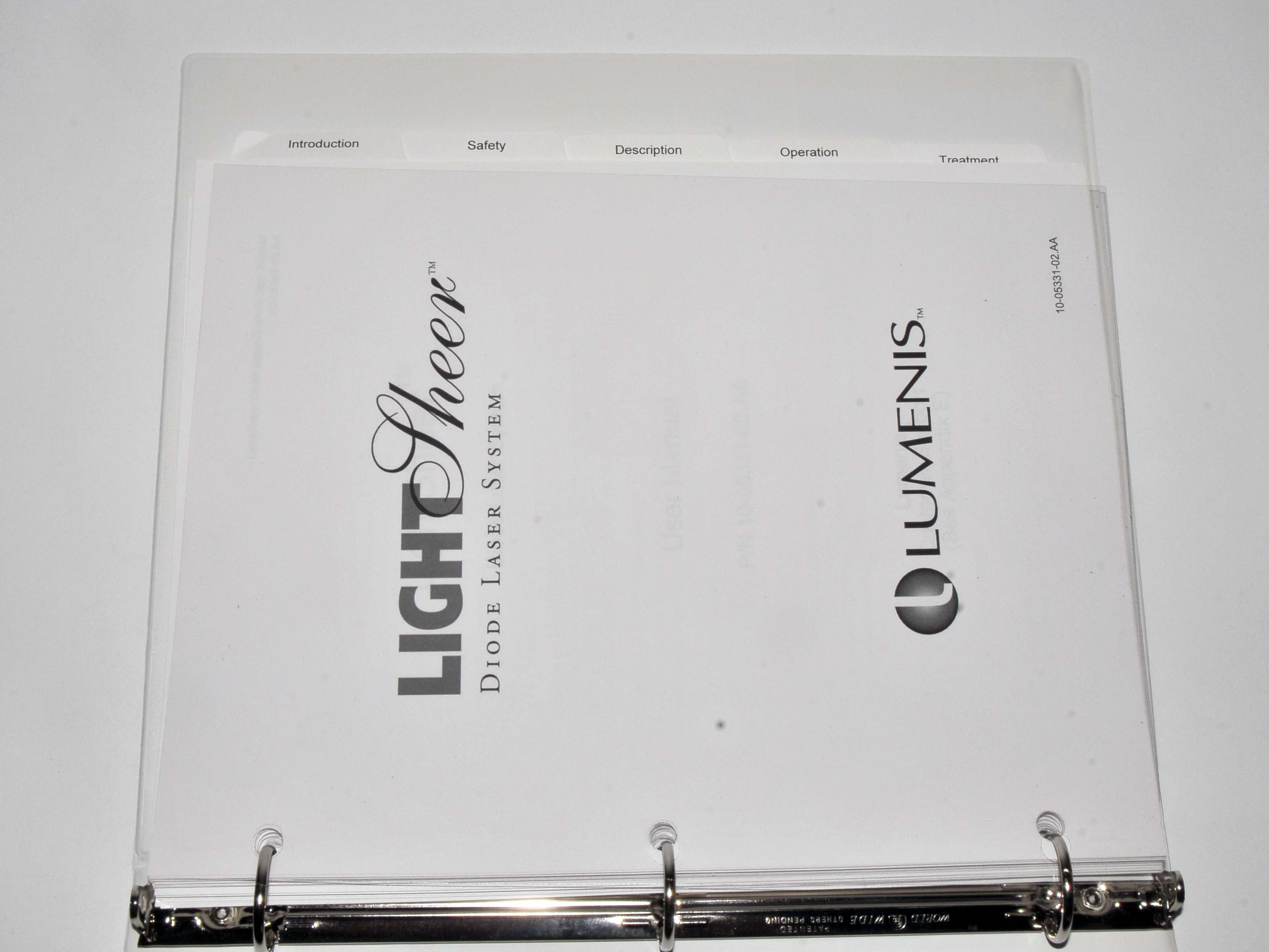 Lumenis LightSheer Diode Laser System User Manual Owner Book Light Sheer