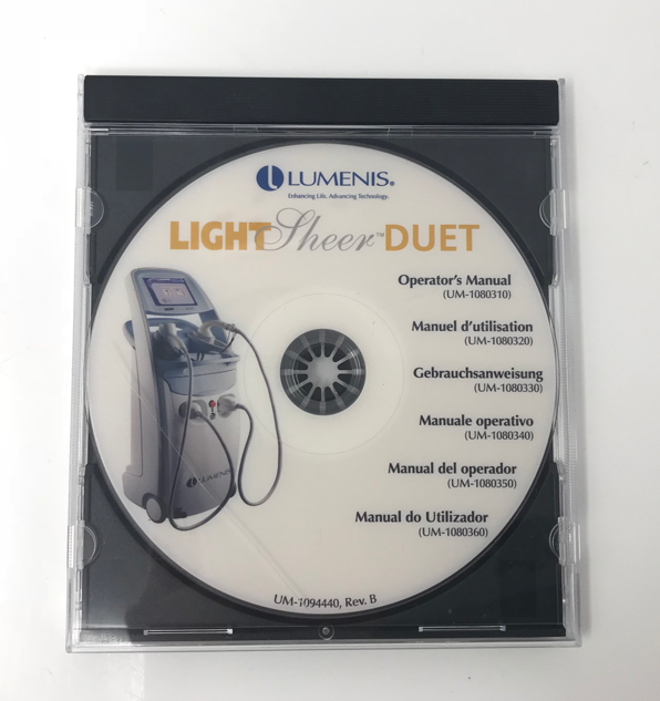 Lumenis LightSheet Duet Hair Removal Laser Operators Manual CD Disk UM-1094440