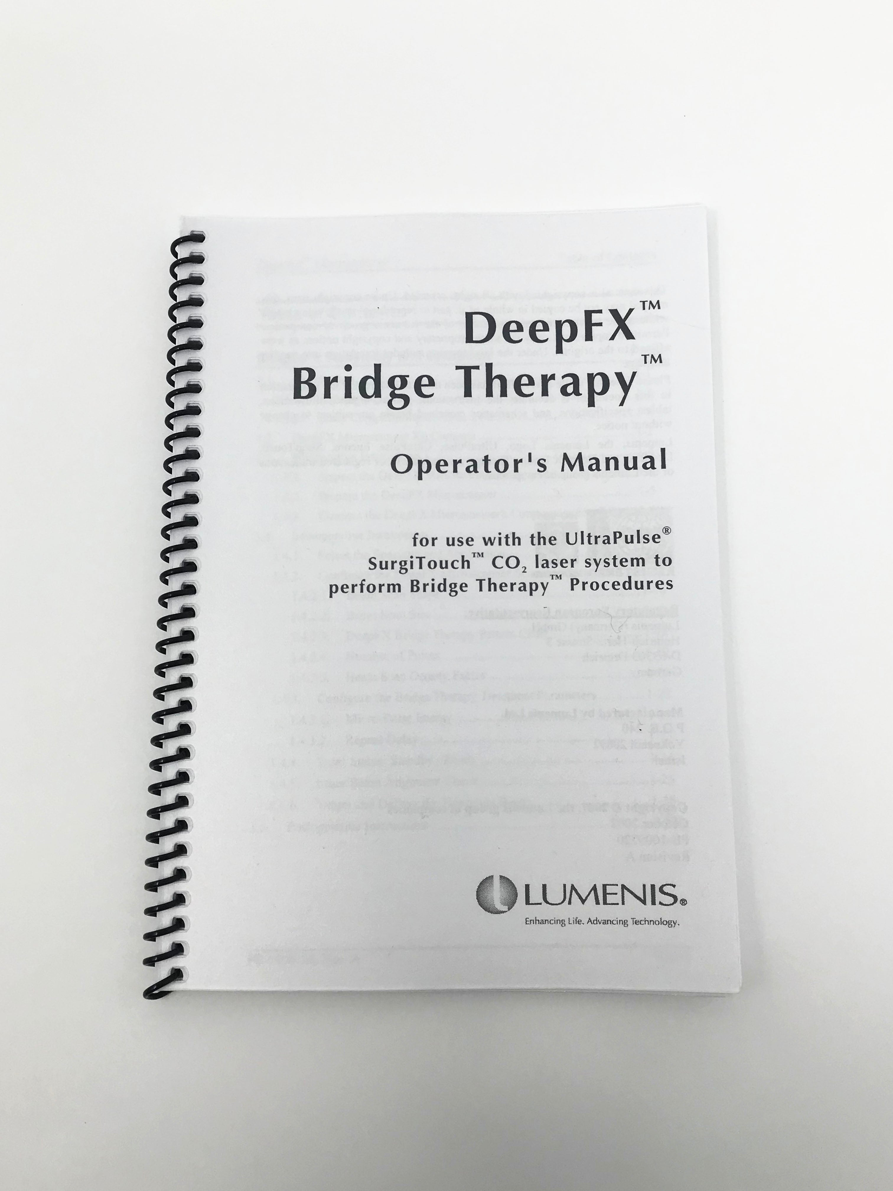 Lumenis Ultra Pulse CO2 Laser Deep FX Bridge Therapy UltraPulse Operators Manual