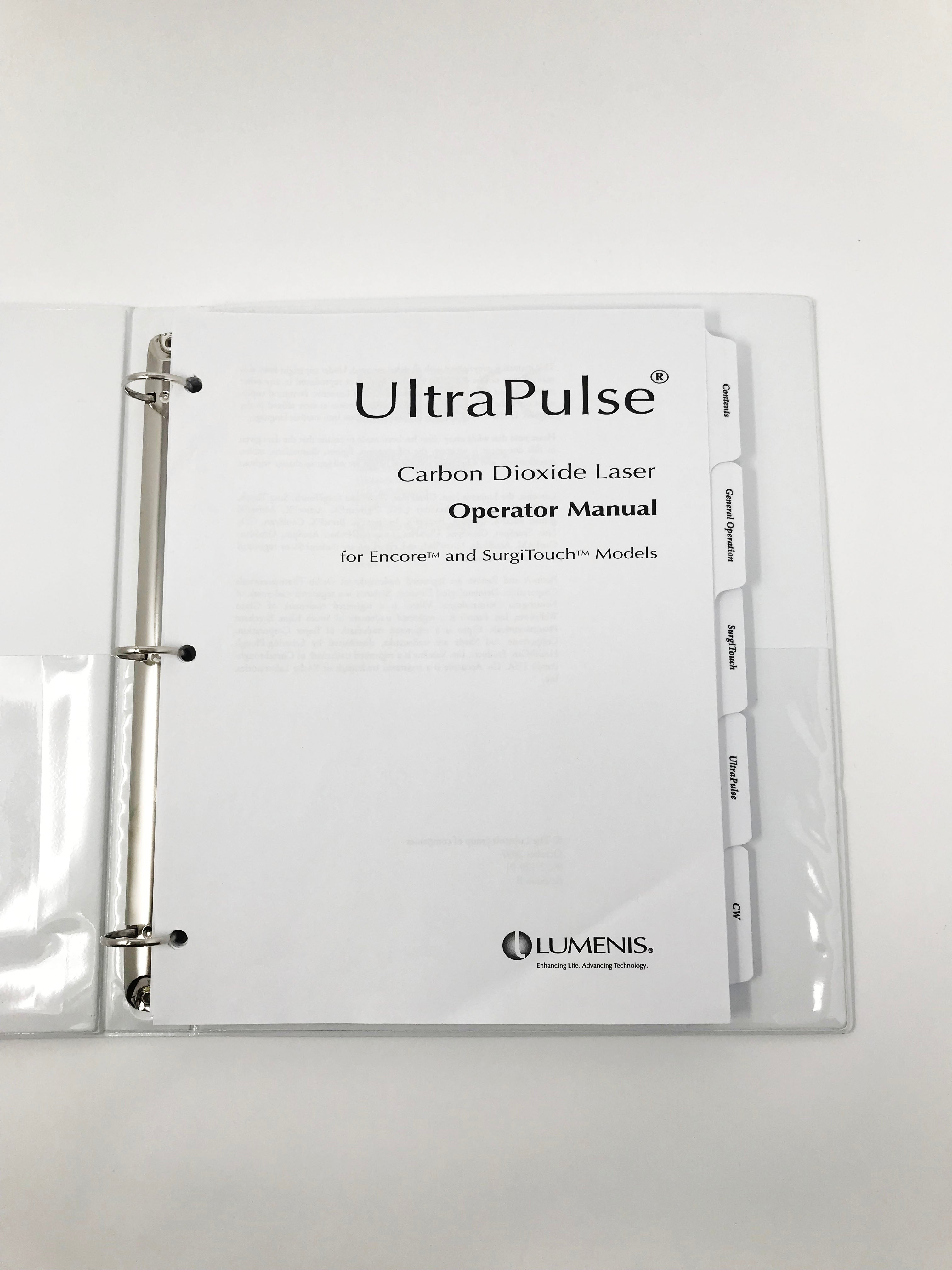 Lumenis Ultra Pulse Encore SurgiTouch CO2 UltraPulse Laser Operators Manual
