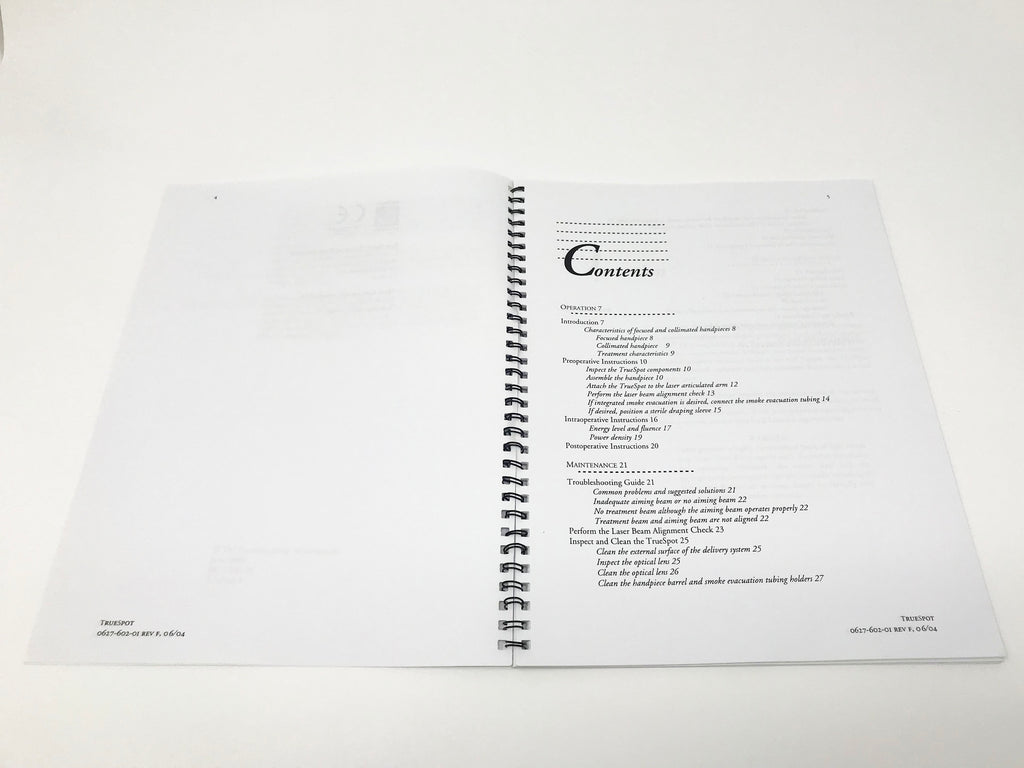 Lumenis Ultra Spot CO2 Laser TruSpot HP True Spot Handpiece Operators Manual