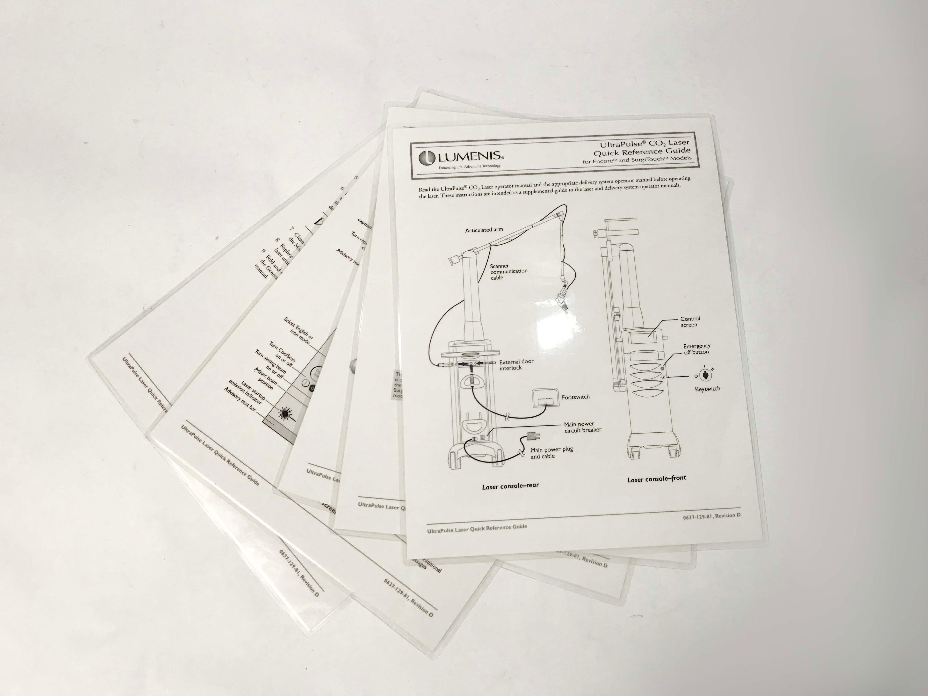 Lumenis UltraPulse Encore Surgitouch CO2 Ultra Pulse Quick Reference Guide REV D