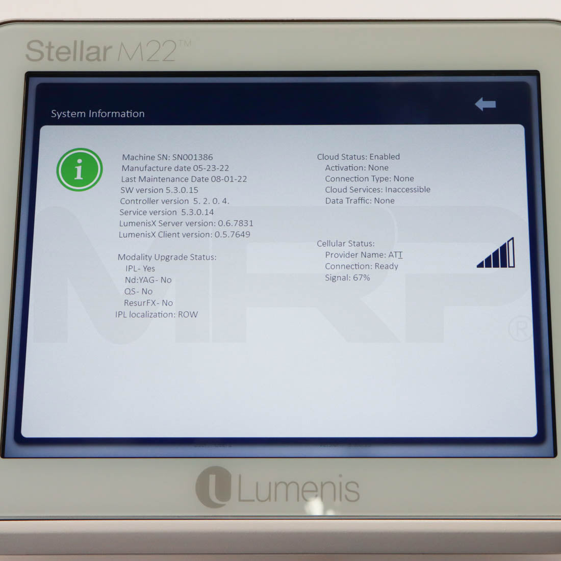 2022 Lumenis Stellar M22 Skin Treatment System