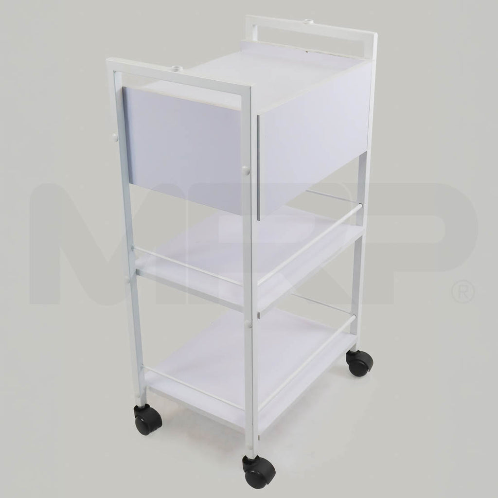 Medical Single Drawer Workstation Rolling Cart Back