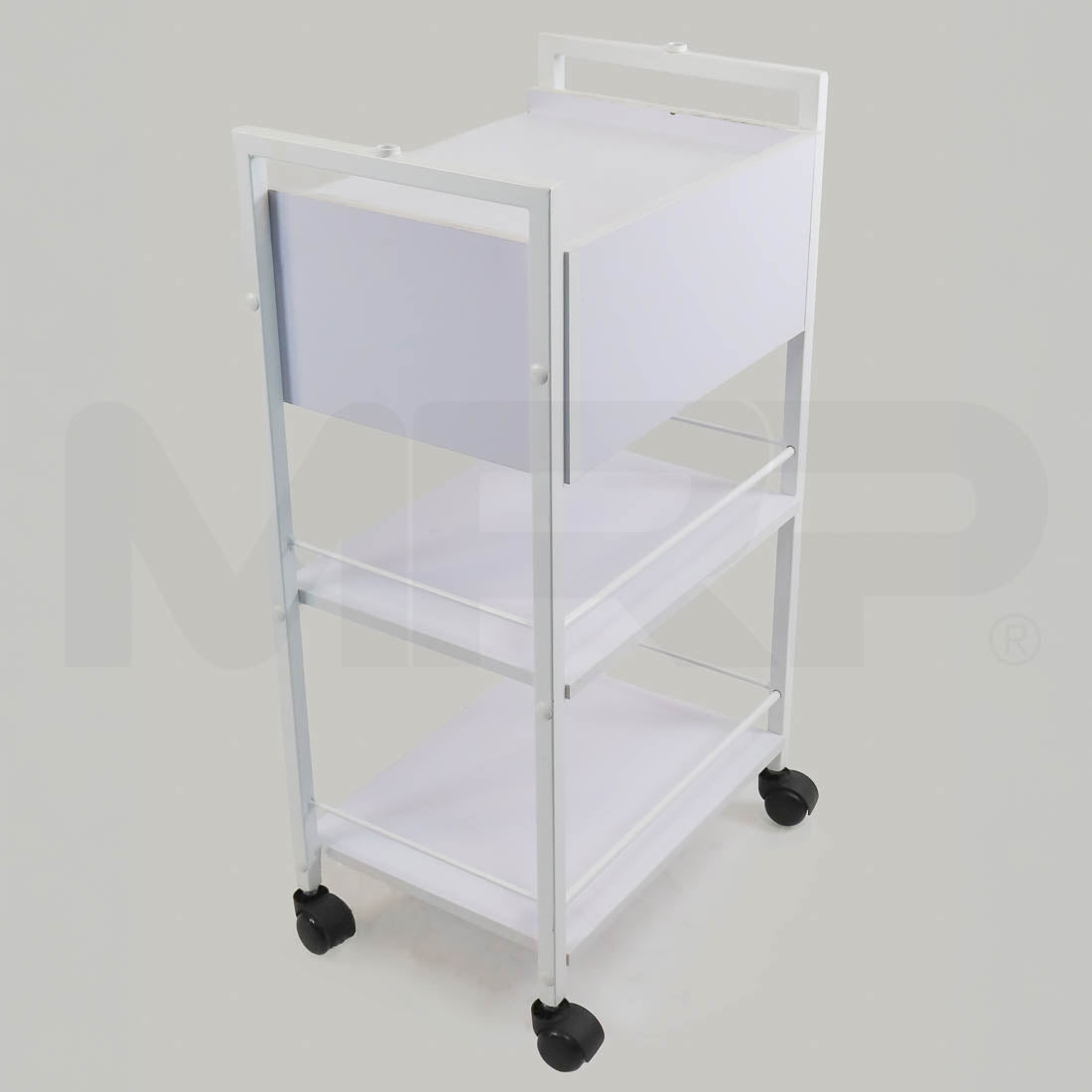 Medical Single Drawer Workstation Rolling Cart Back